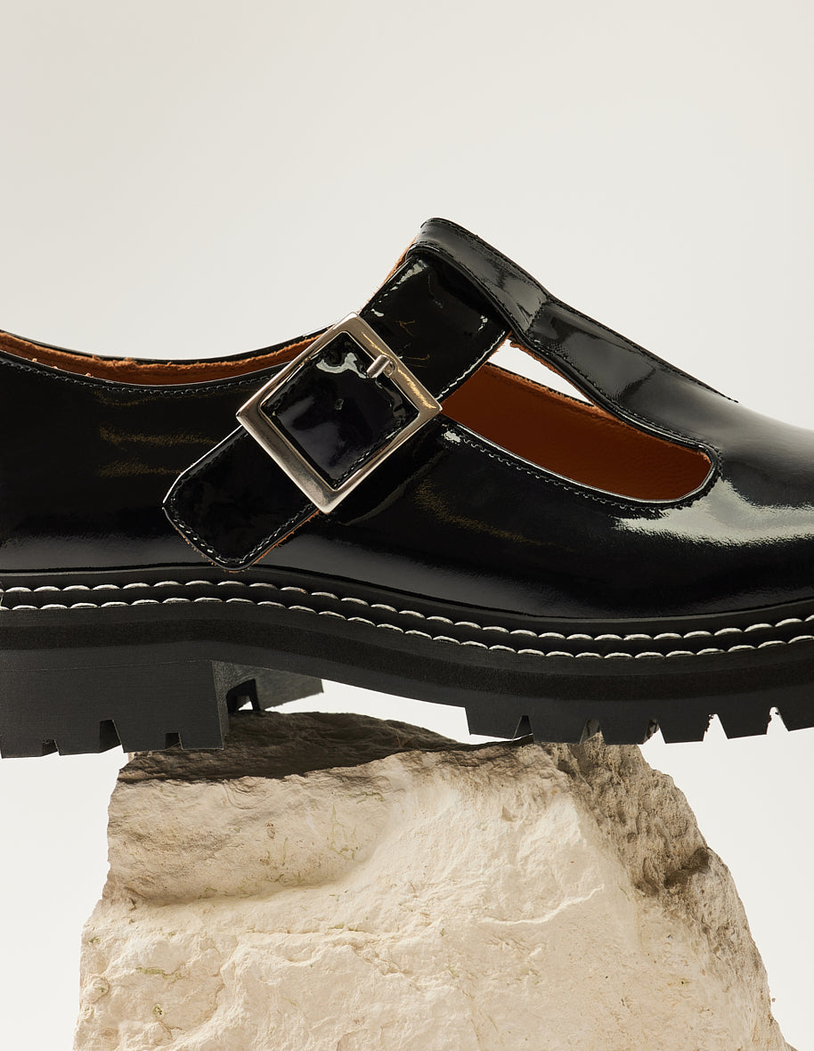 Derbies en cuir vernis certifié | noir "romane"