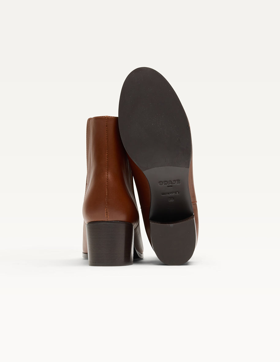 Bottines en cuir certifié | marron "jeanne m - marron"