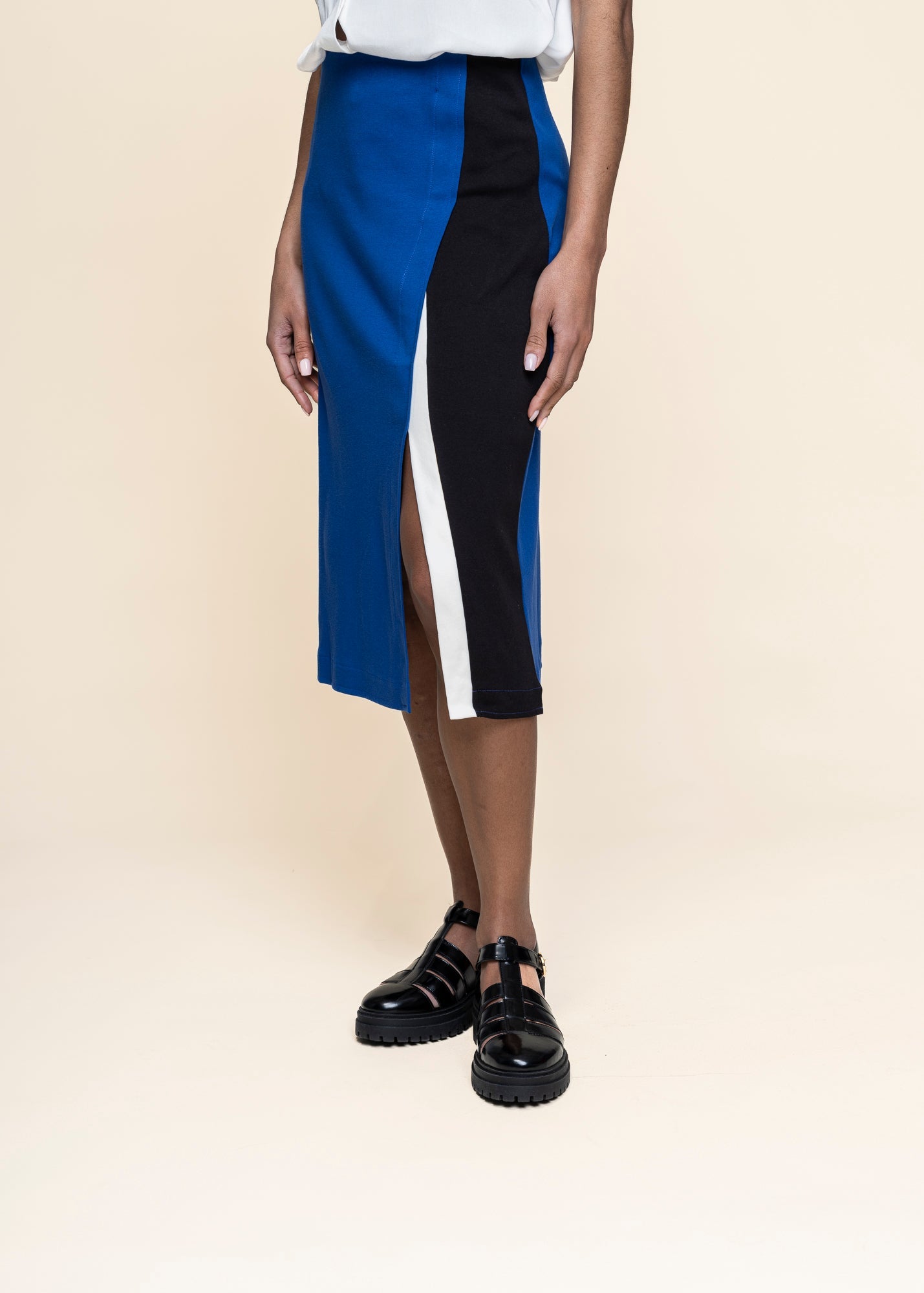 Jupe mi-longue en coton biologique | bleu "baiza-gots skirt - indigo blue"