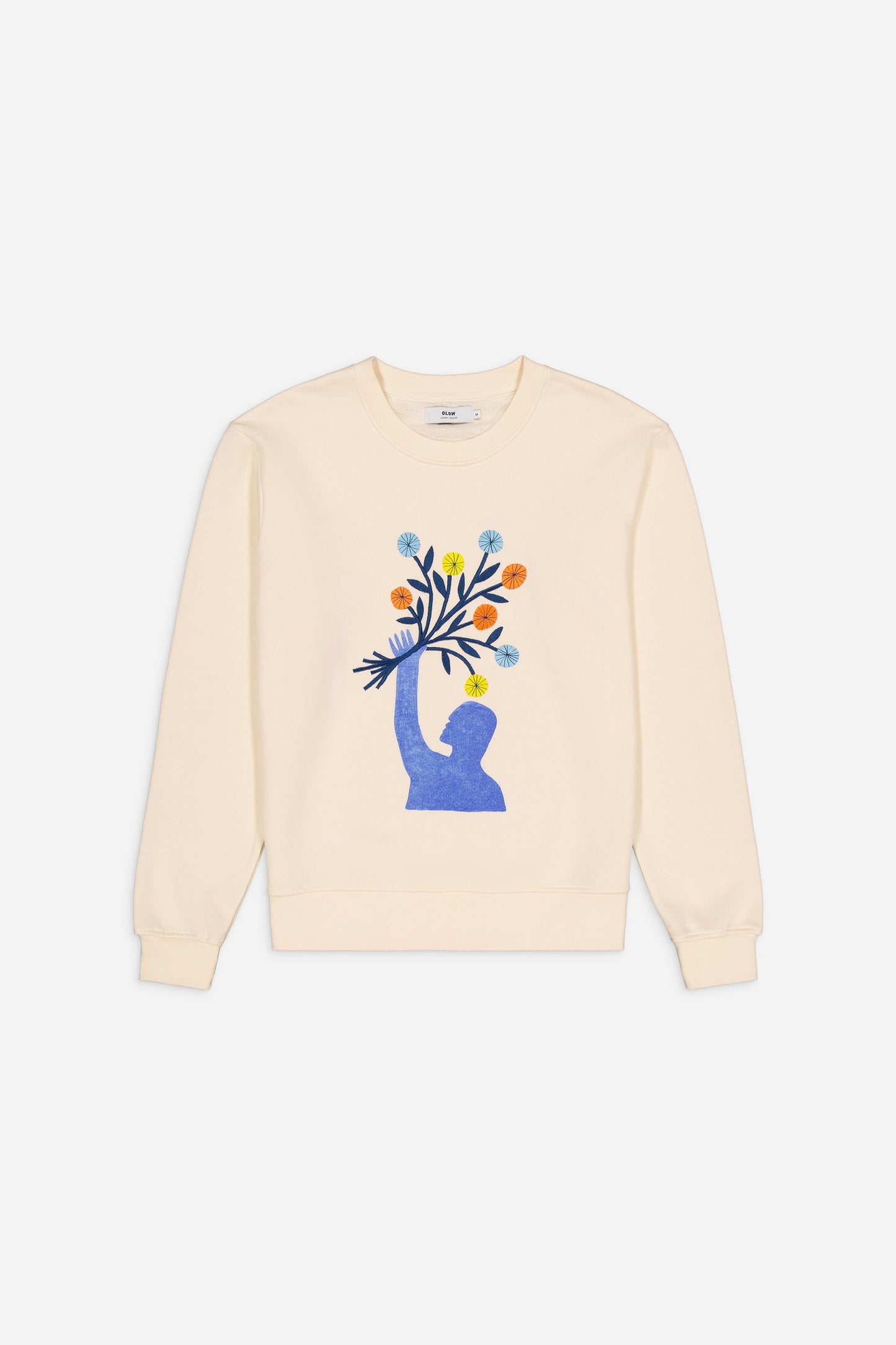 Sweat brodé en coton bio | écru "riot ivory"