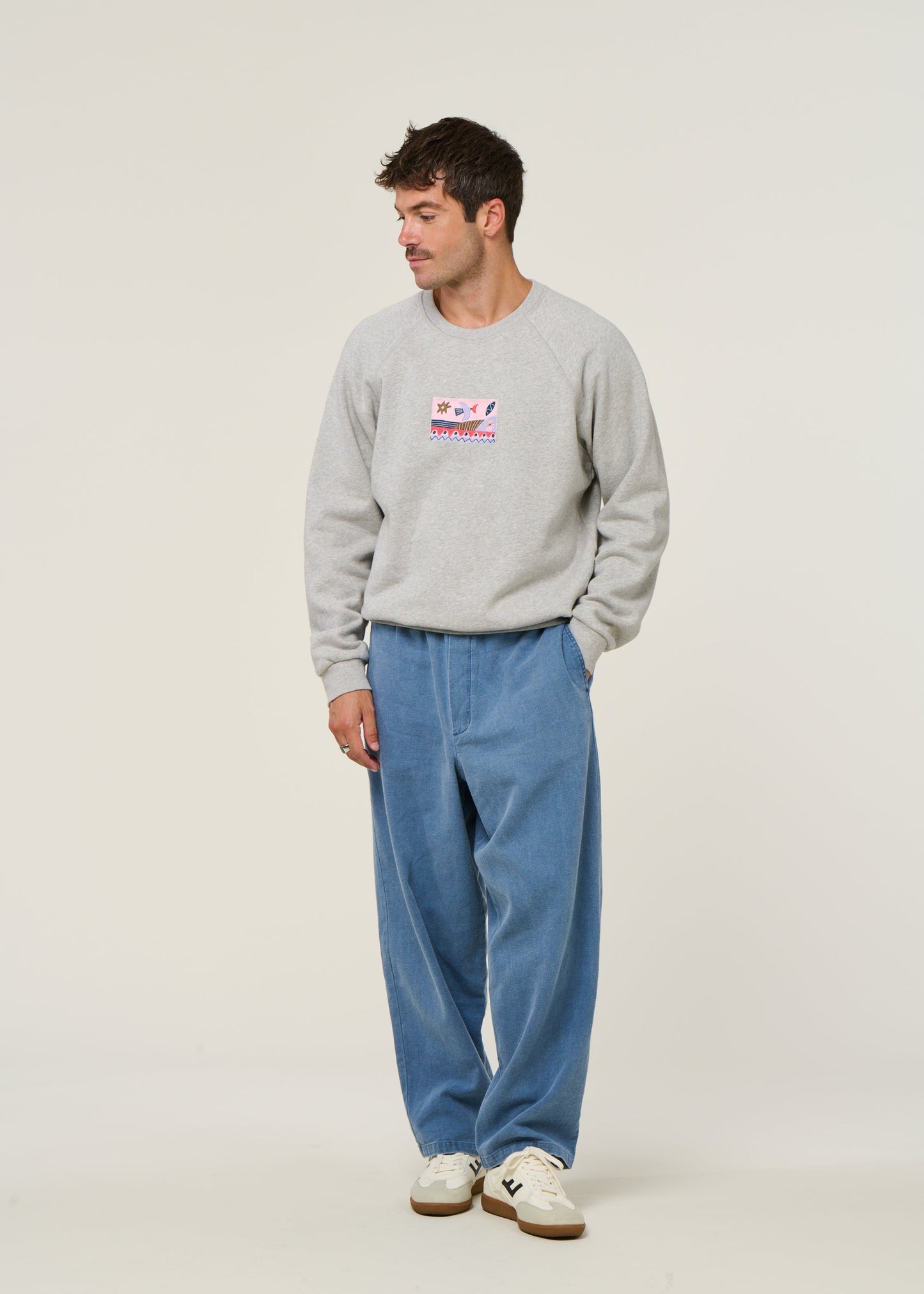 sweat seascape gris chine - heather gray