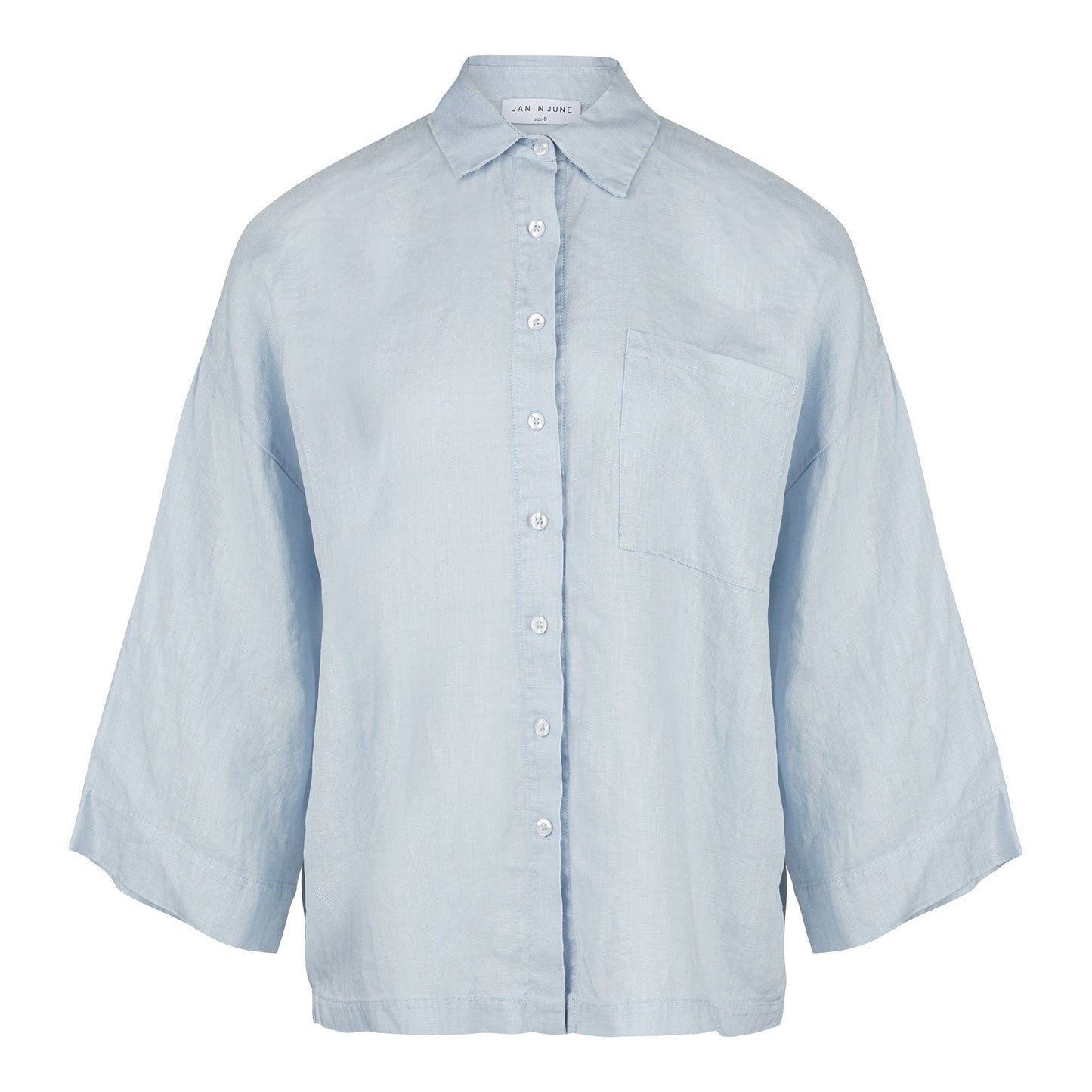 Chemise oversize en lin | bleu "mons sky blue"