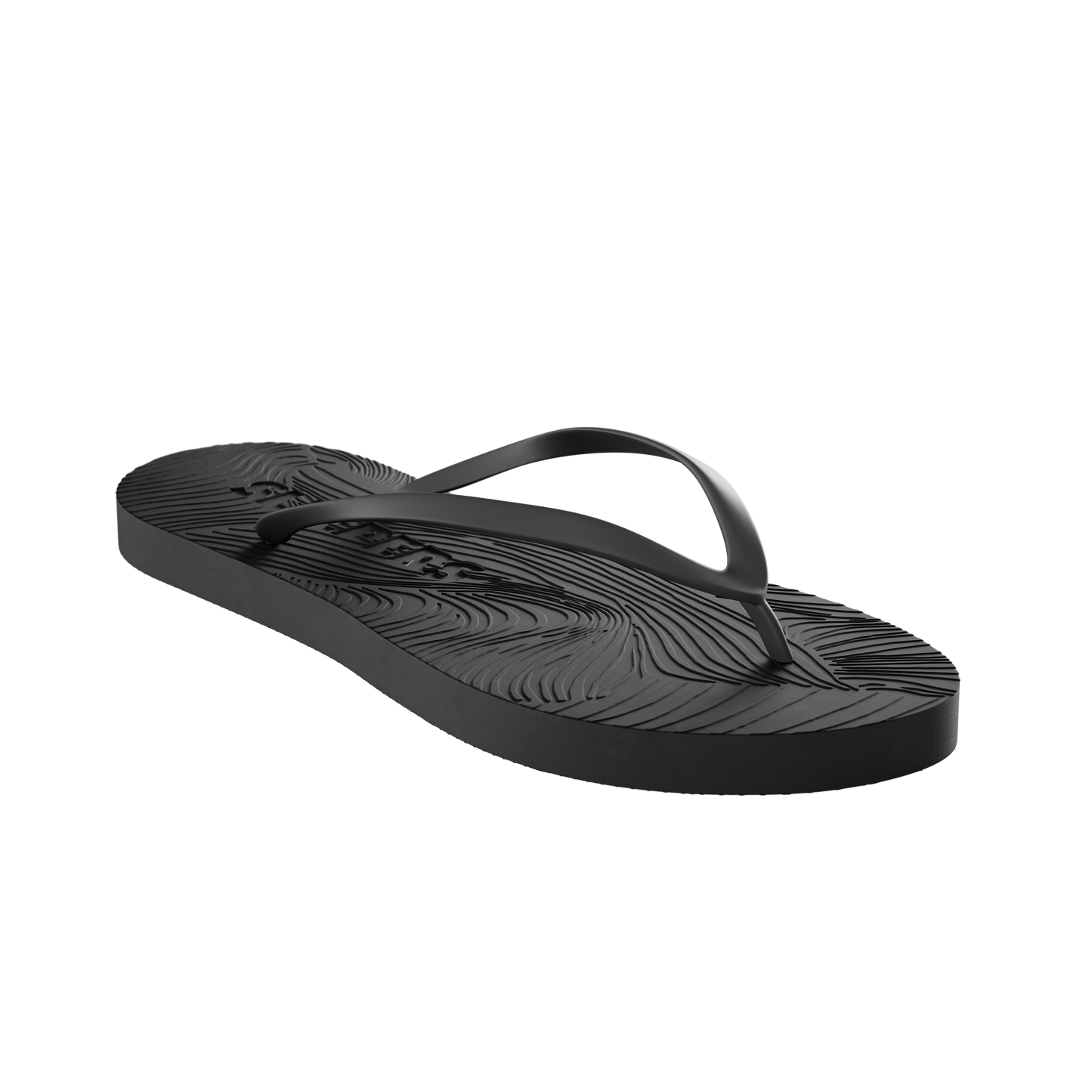 Tongs en caoutchouc naturel | noir "slim black"