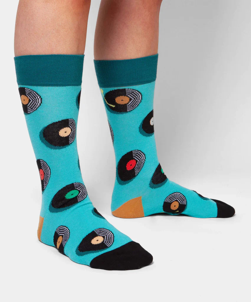Chaussettes en coton bio | multicolore "vinyl record"