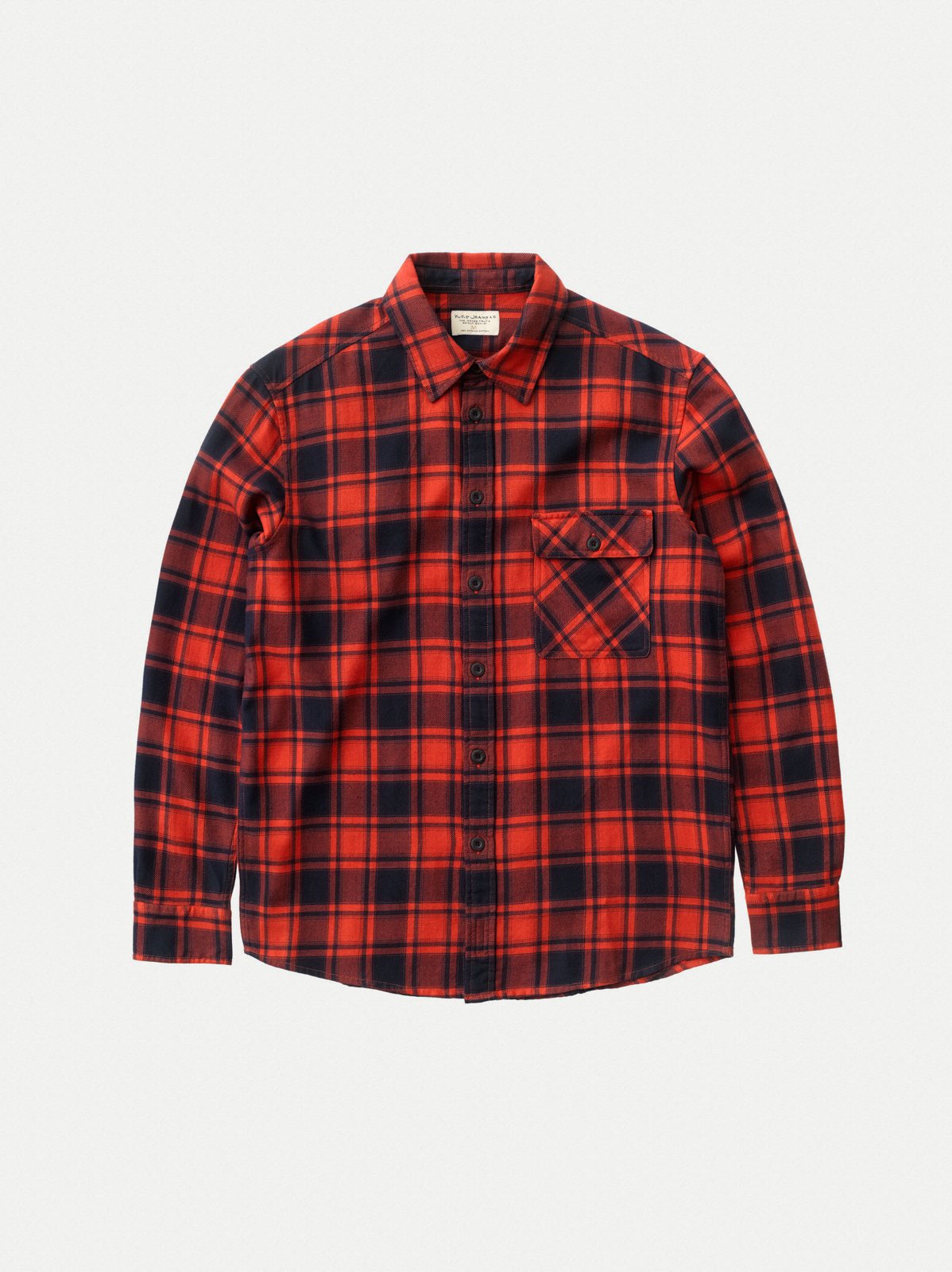 Chemise à carreaux rouge et noire flanelle en coton bio - sten