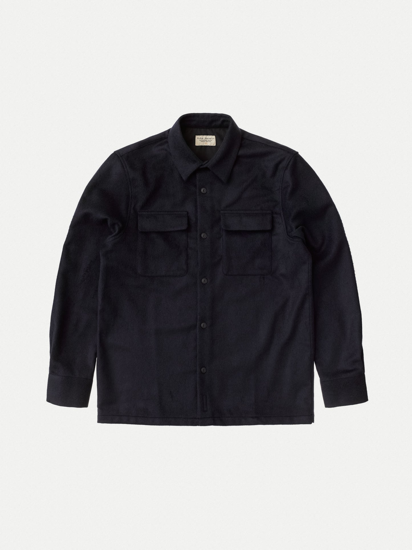 Surchemise bleu marine en laine recyclée - Sten Wool Solid navy
