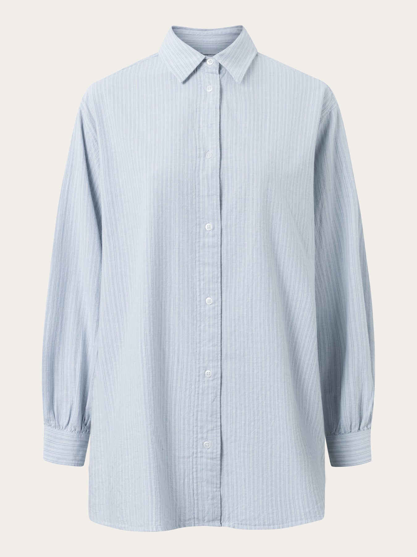 Chemise bleue rayée en coton bio - striped sleeve shirt blue