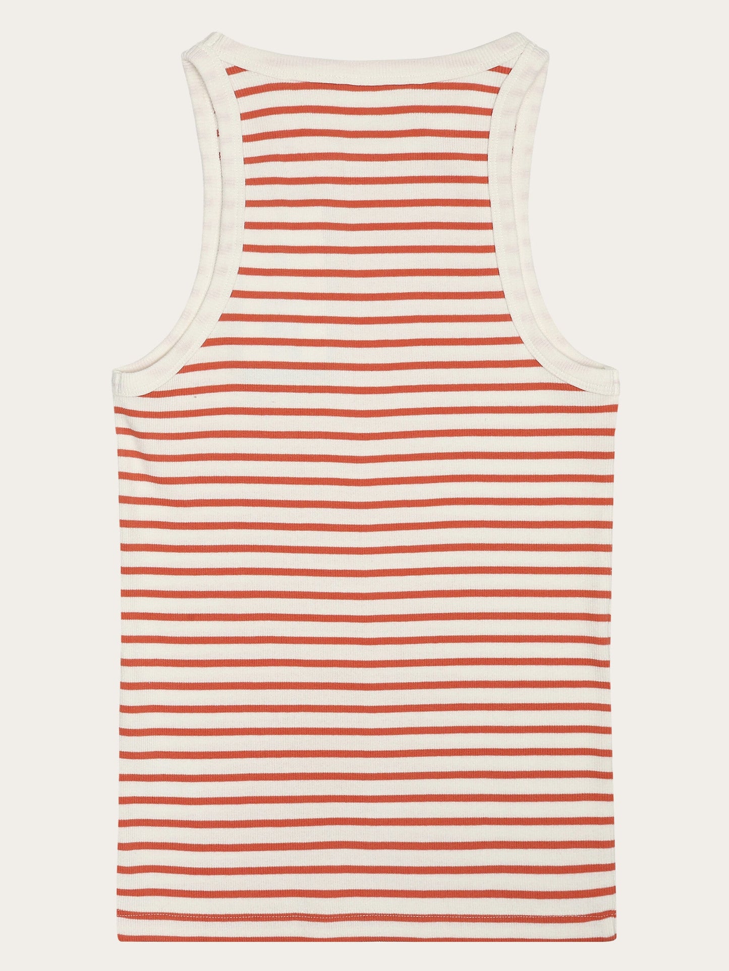 Débardeur en coton biologique | rouge "striped racer rib top - red stripe"