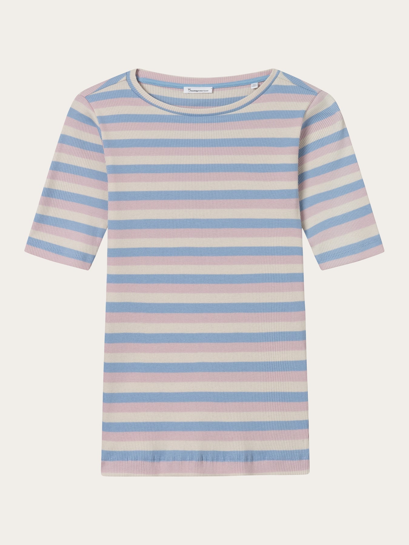 T-shirt multicolore côtelé en coton bio - striped rib t-shirt stripe