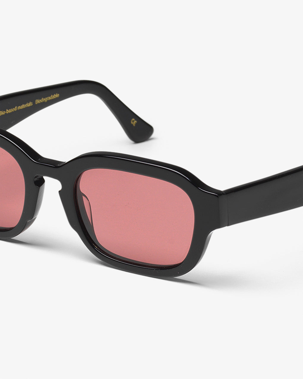 Lunettes de soleil en acetate biodegradable - 01 deep black solid dark pink