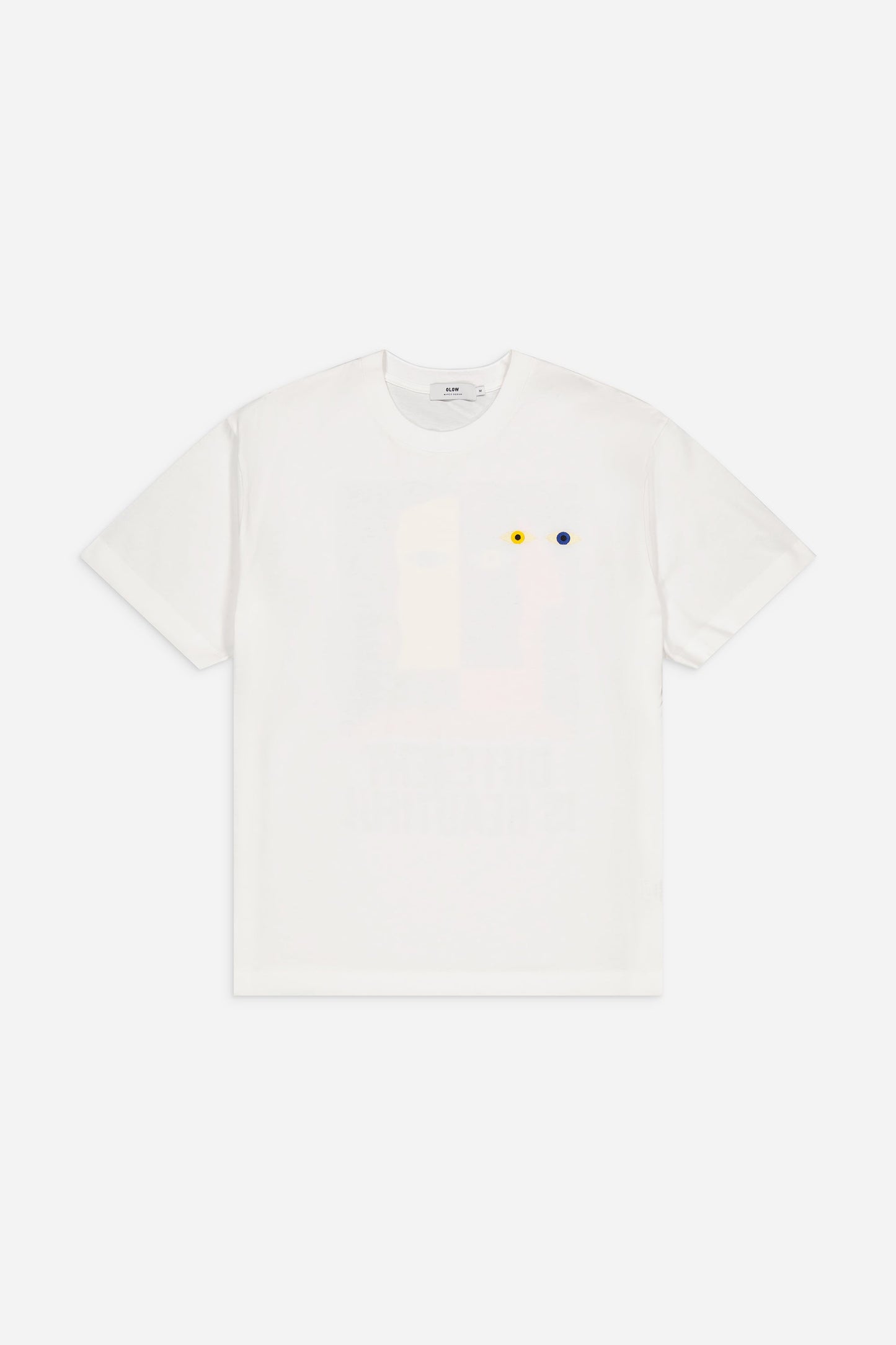 T-shirt brodé et sérigraphié en coton bio | blanc "different off-white"