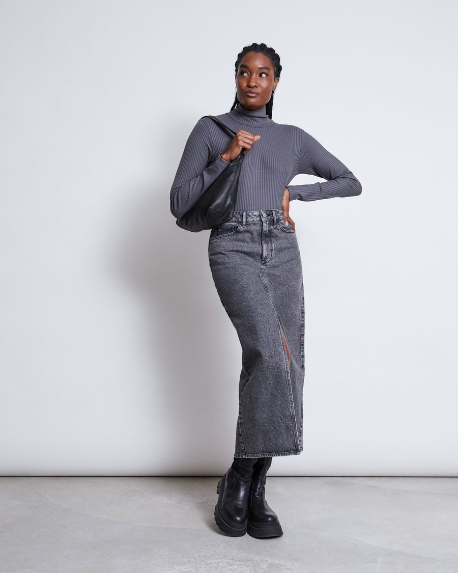 Jupe en coton bio | gris "luce - light grey"