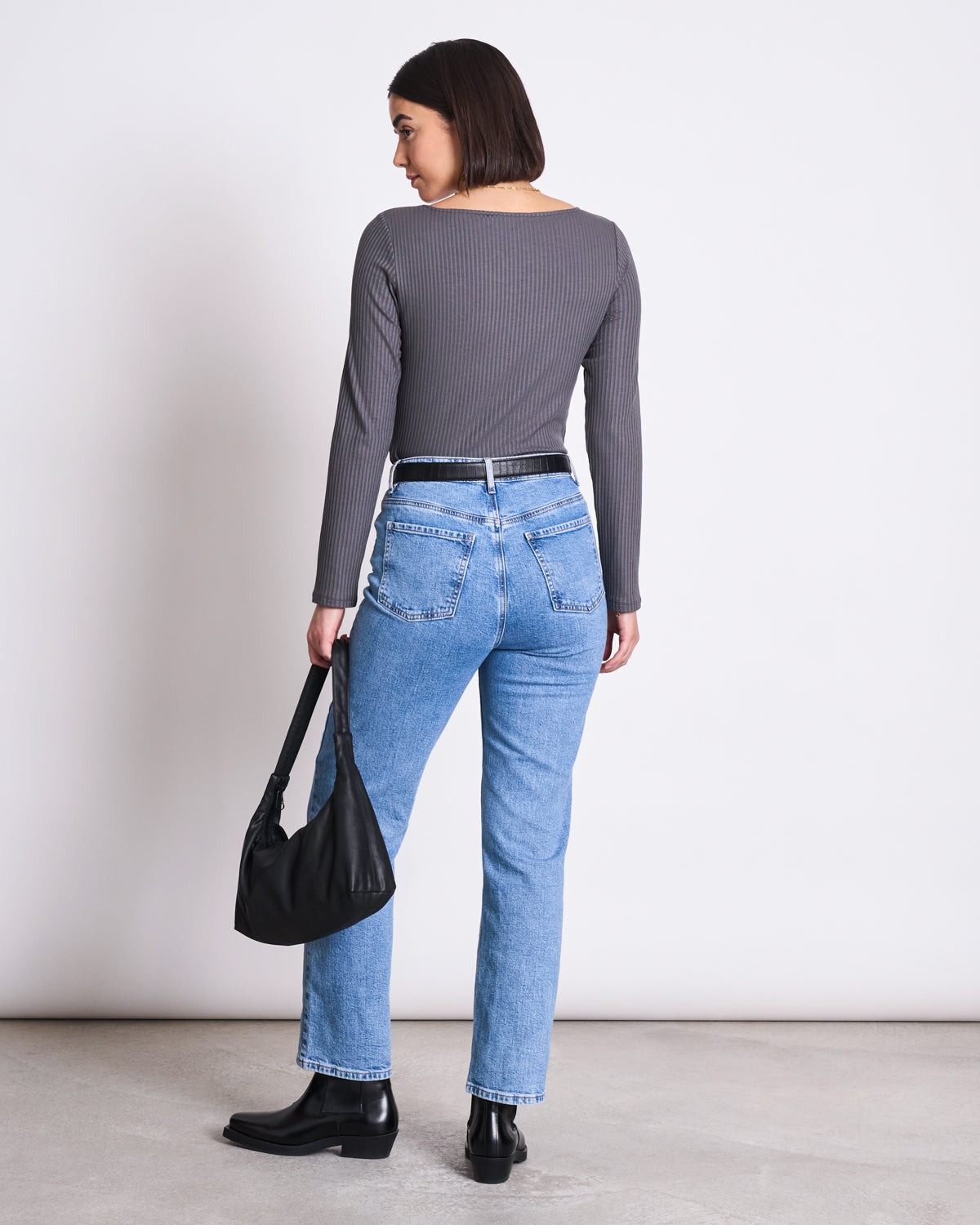 top manches longues en tencel | gris "fria - dark grey"