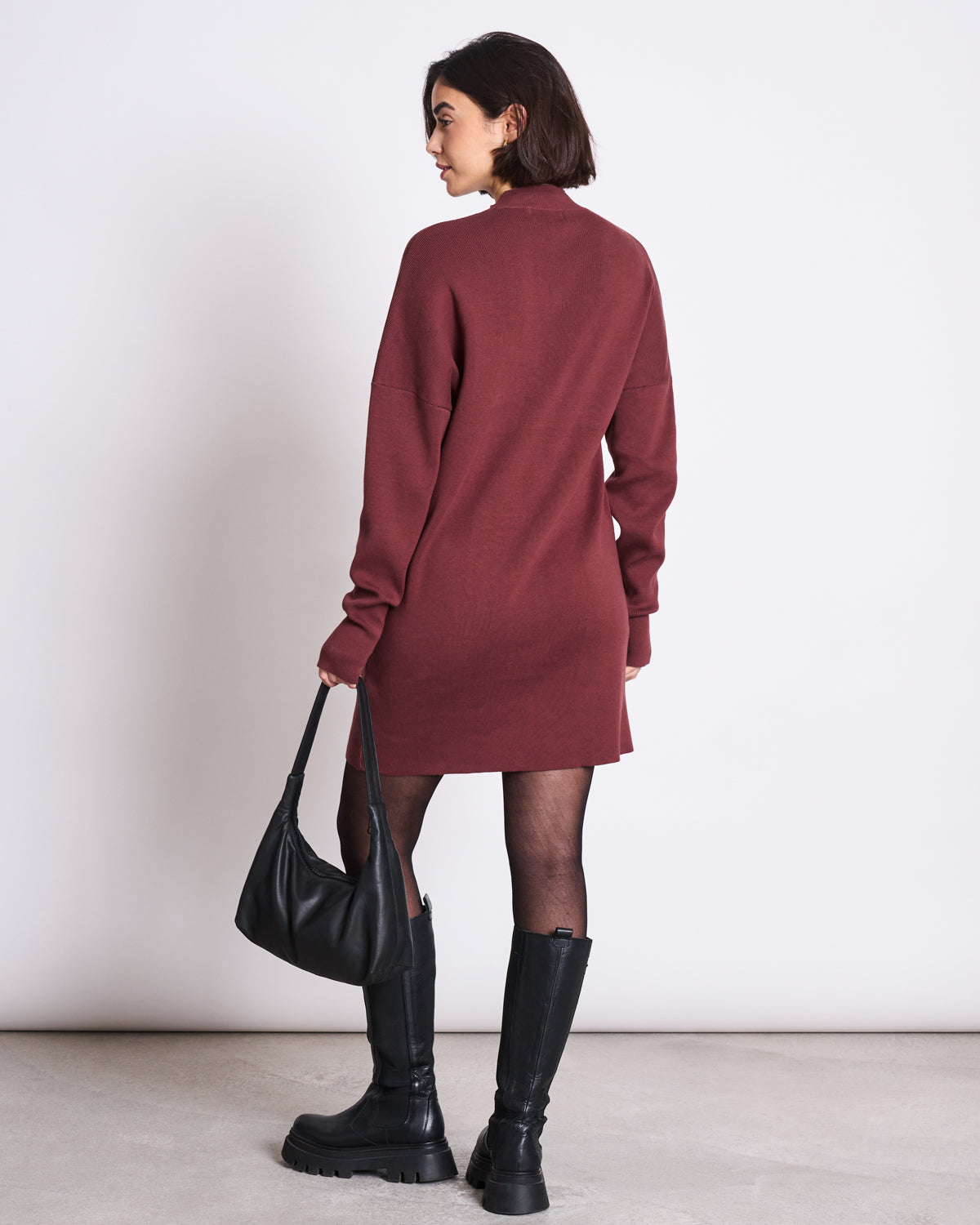Robe pull en coton bio | bordeaux "nuna - intense rust"