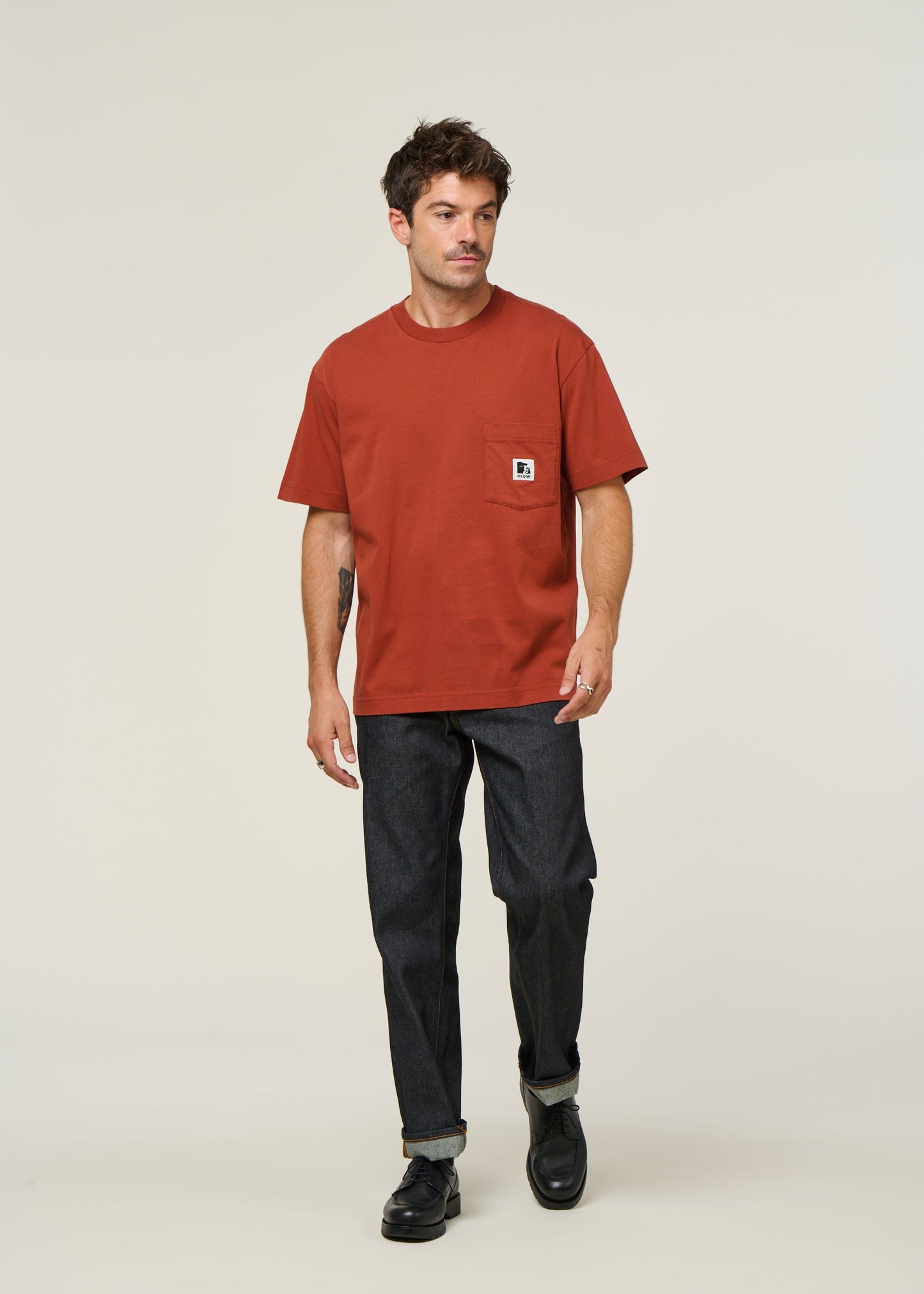 T-shirt oversize en coton bio | Rouge " japo25 rouille - rust"