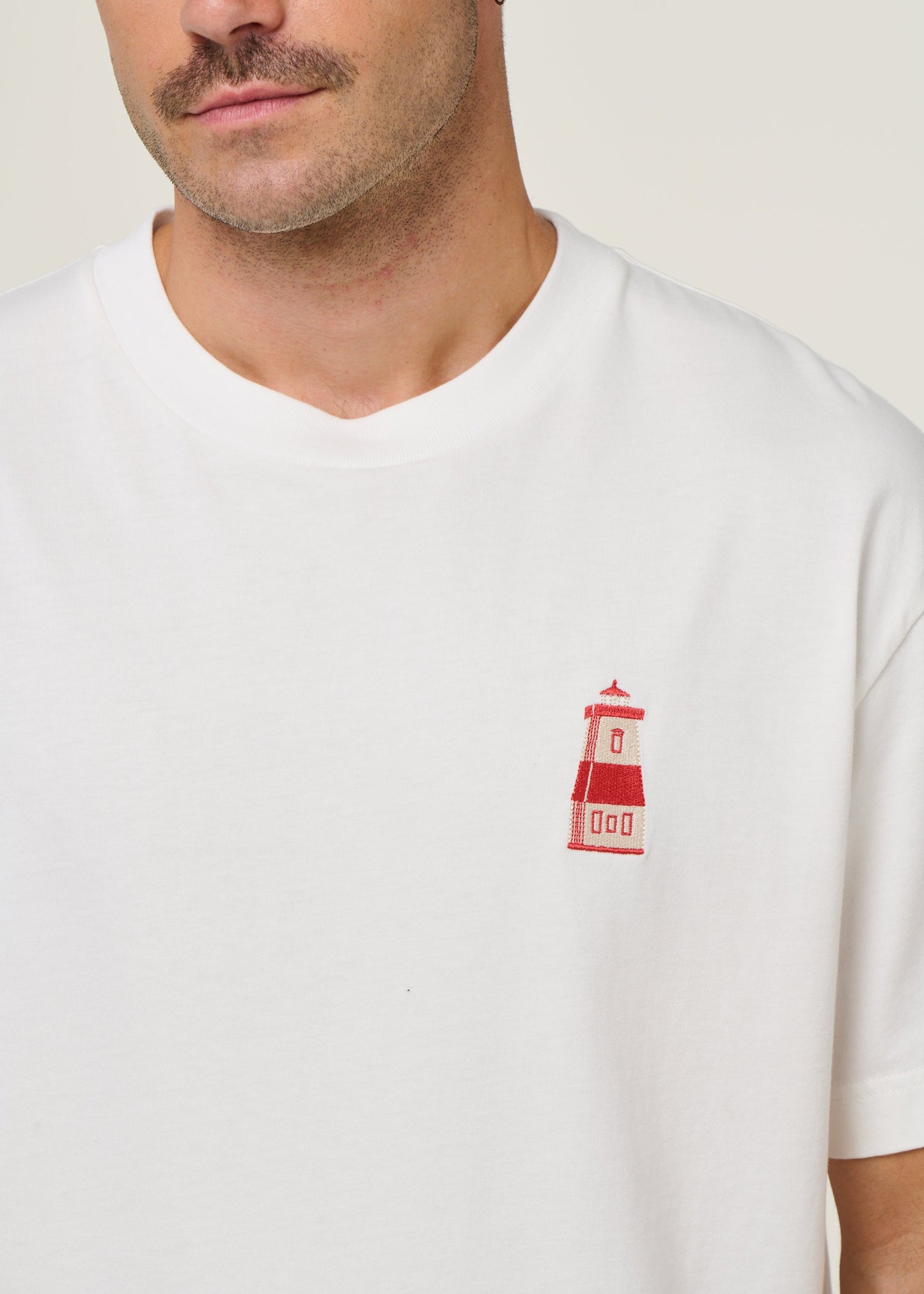 T-shirt oversize en coton bio | blanc "light house"