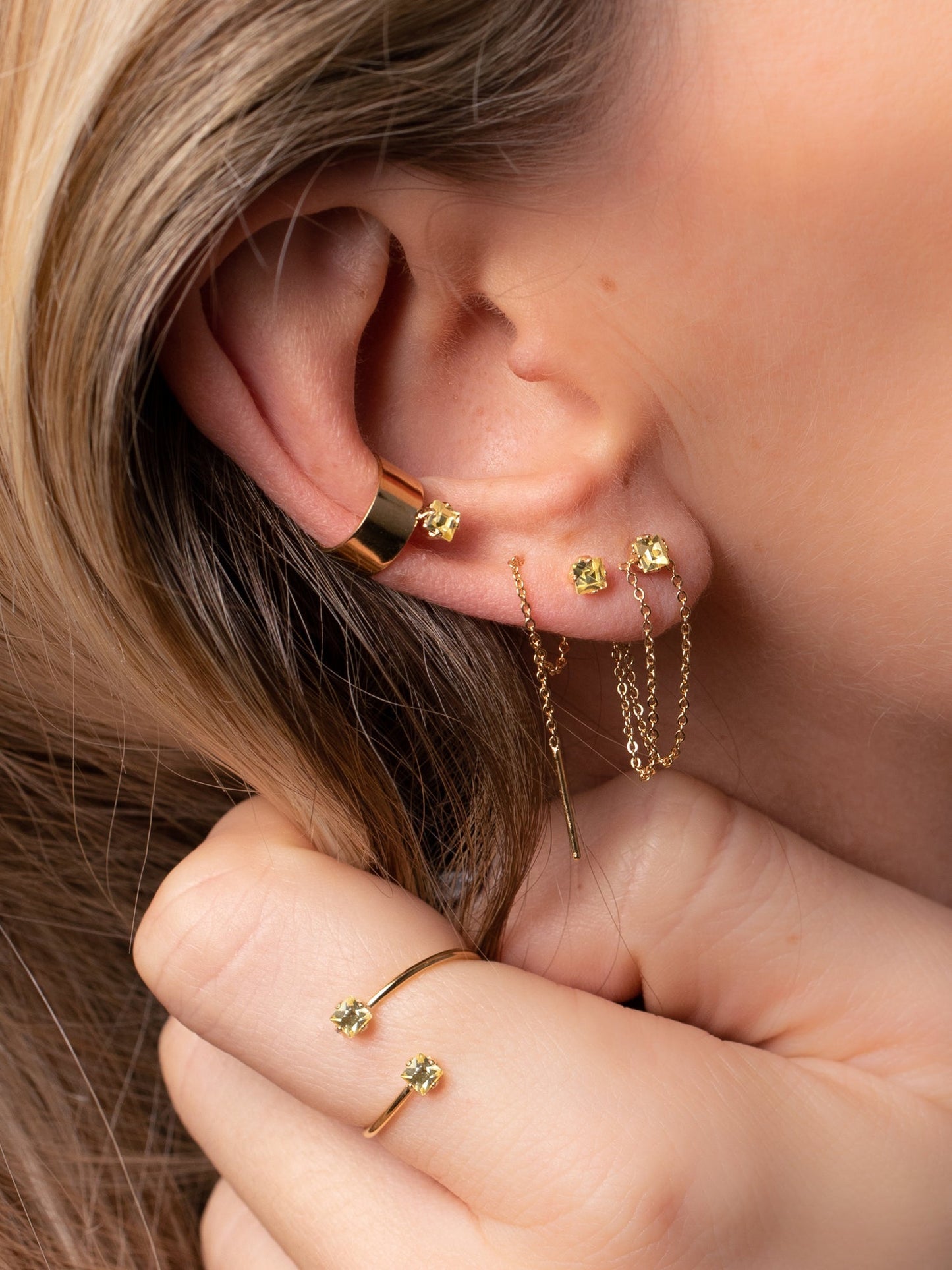 Bague plaqué or certifié | doré "bague tom - jonquille"