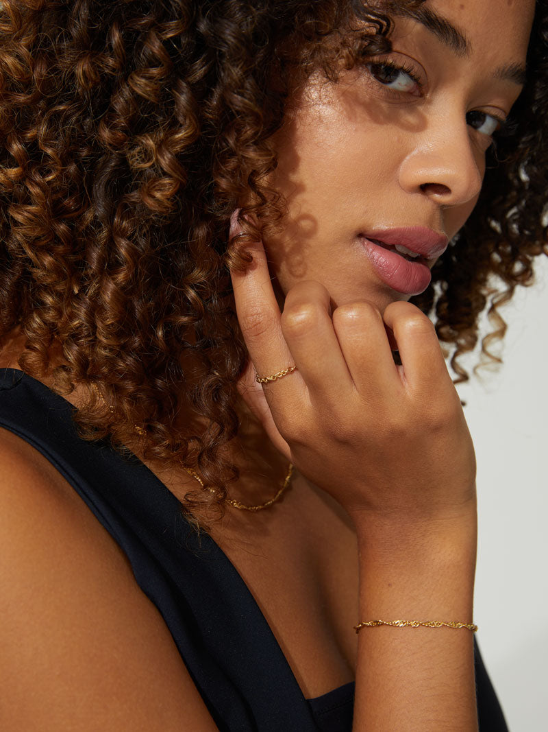 Bracelet en plaqué or certifié | doré "singapore bracelet - gold"