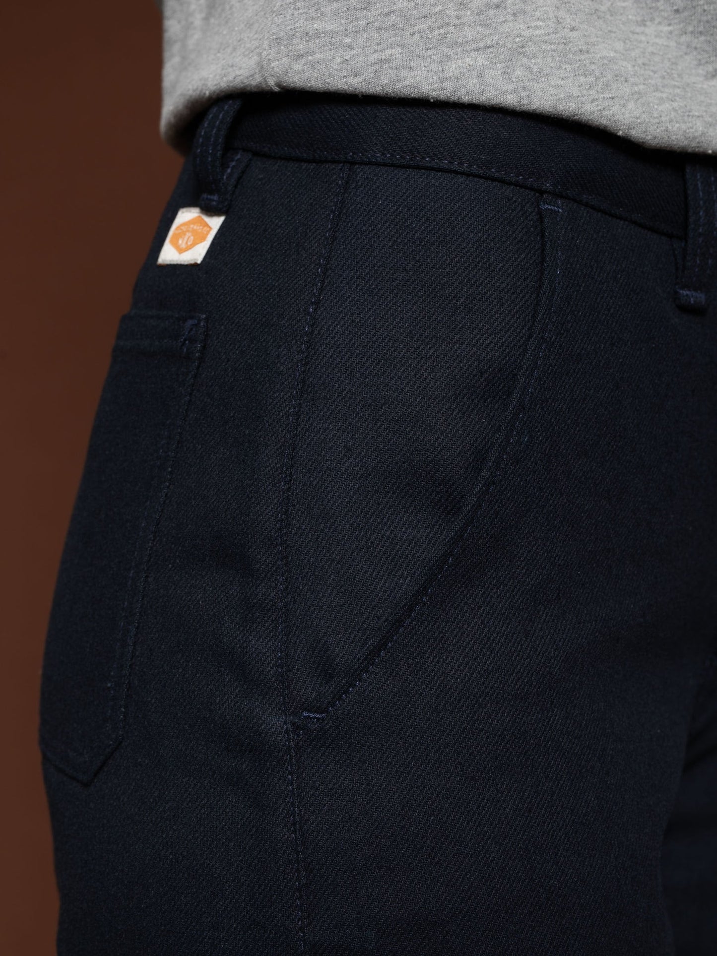 Pantalon twill droit marine en coton recyclé - tuff tony pants rebirth navy
