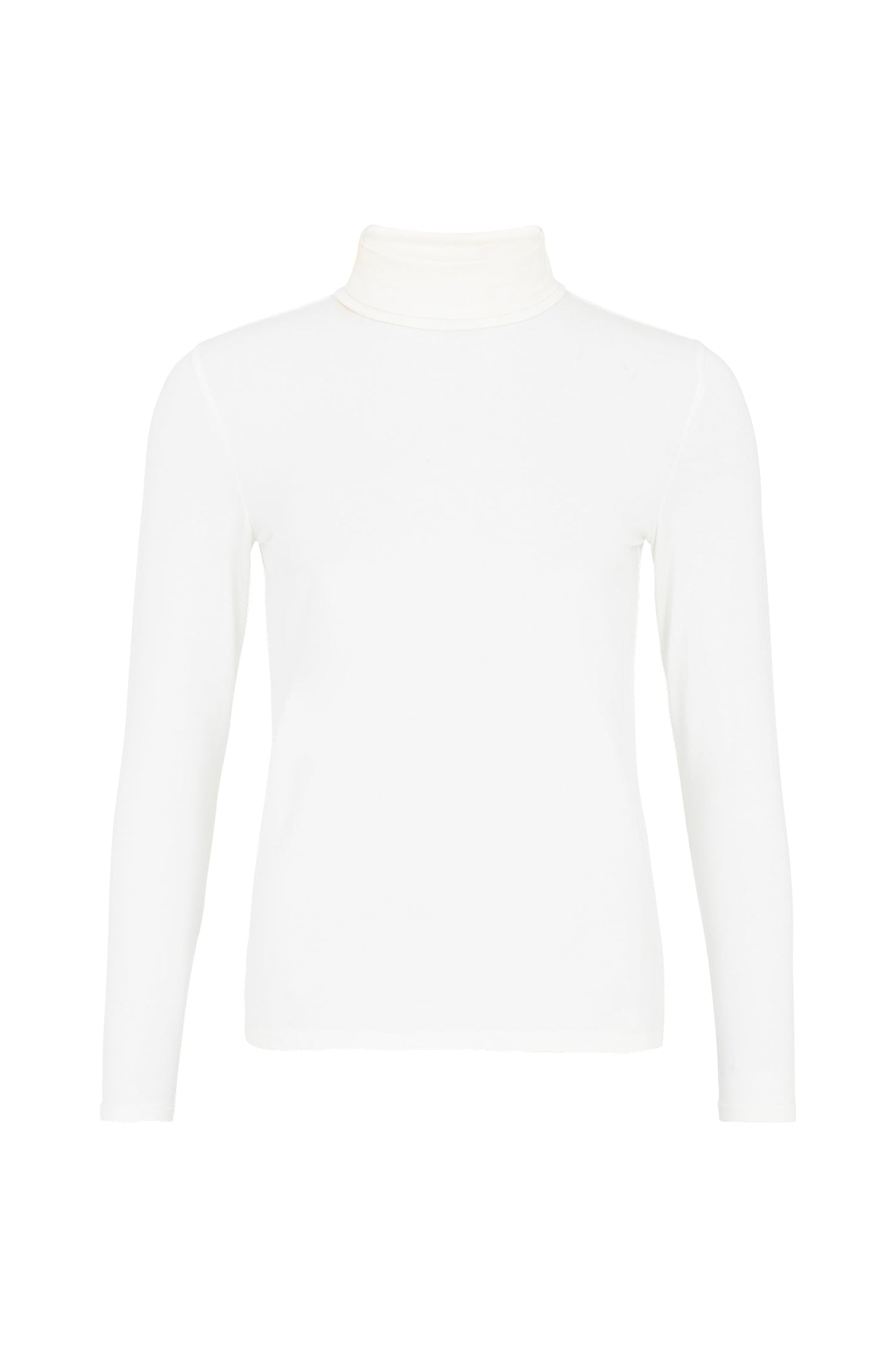 Top manches longues col roulé blanc en coton bio - laila