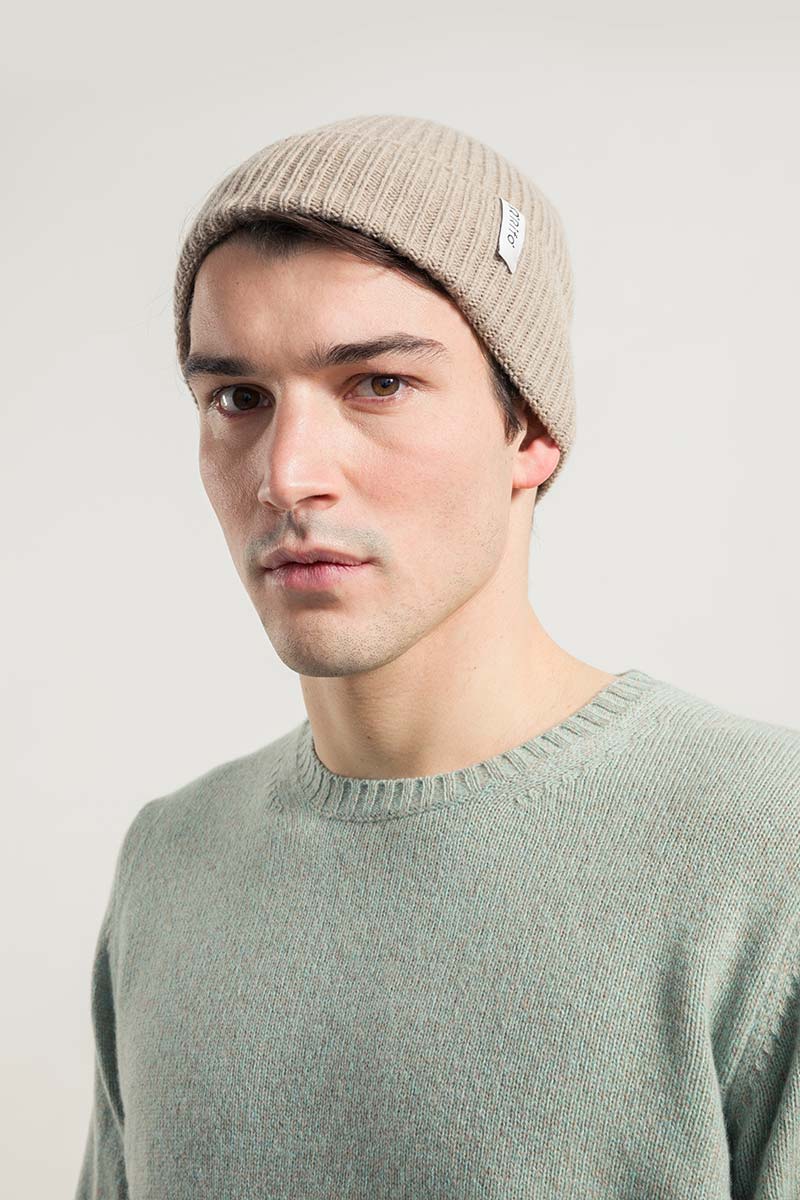 Bonnet en cachemire recyclé | crème "cappello marcello beige cantuccino"