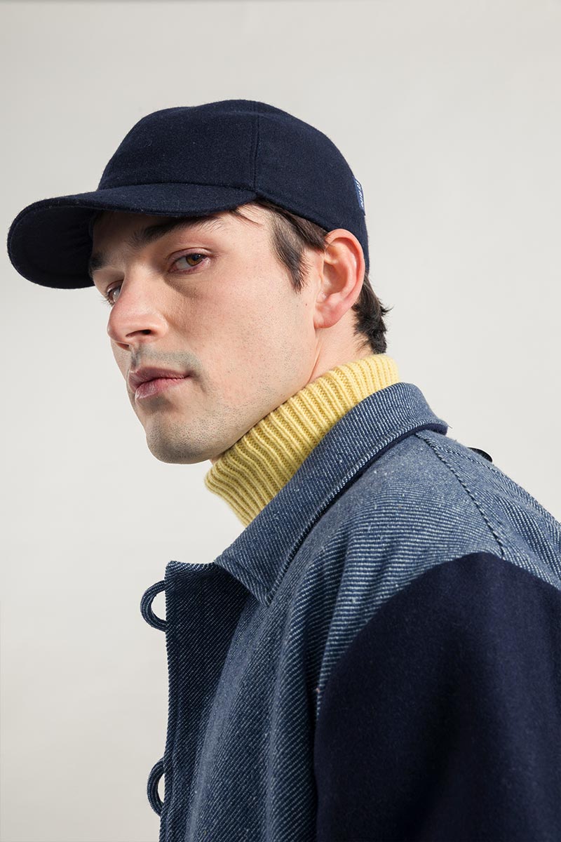Casquette en laine recyclée | marine "cappello ted blu notte"