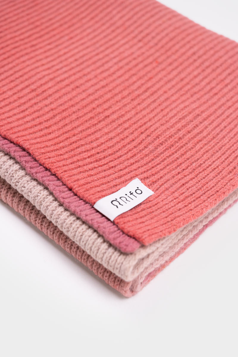 Écharpe en cachemire recyclé | Multicolore "sciarpa fenice malva corallo"