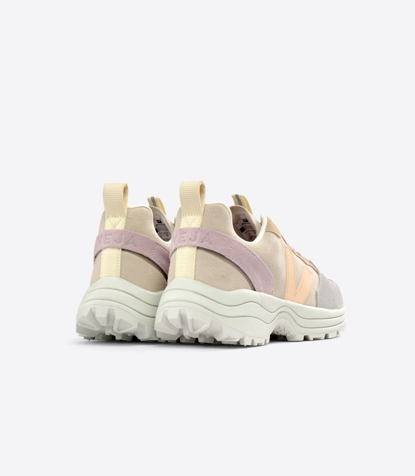 Baskets basses en suède certifié | multicolore "venturi vc suede almond peach-multico"