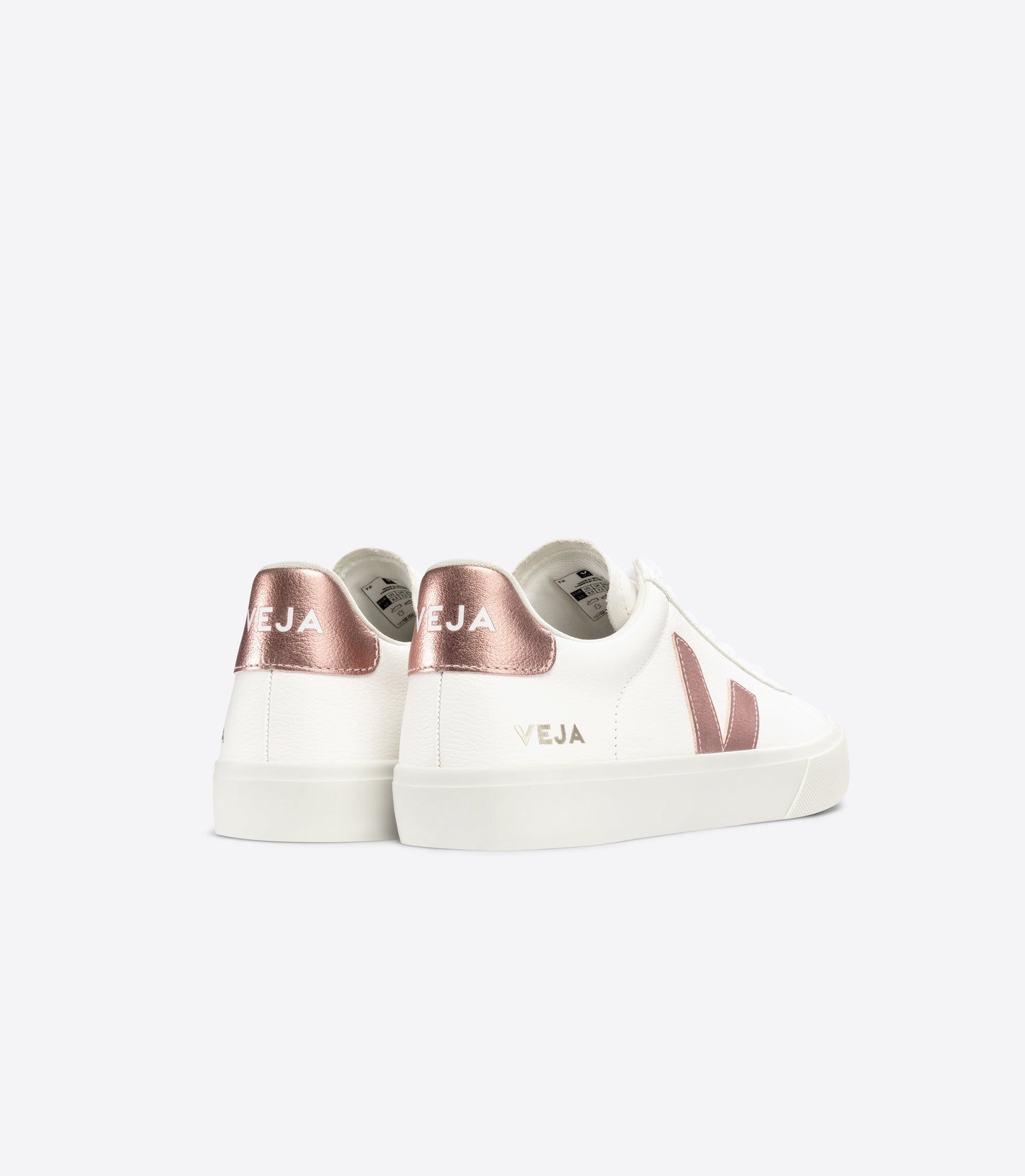 Baskets en cuir certifié | blanc et rose "campo chromefree leather extra-white nacre"
