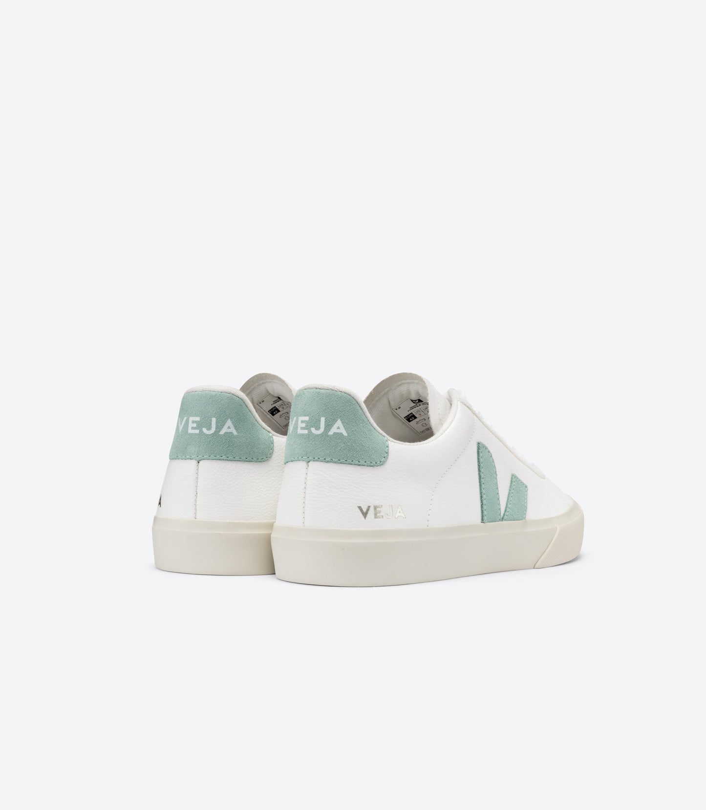 Baskets en cuir certifié | blanc et vert "campo chromefree leather white matcha"