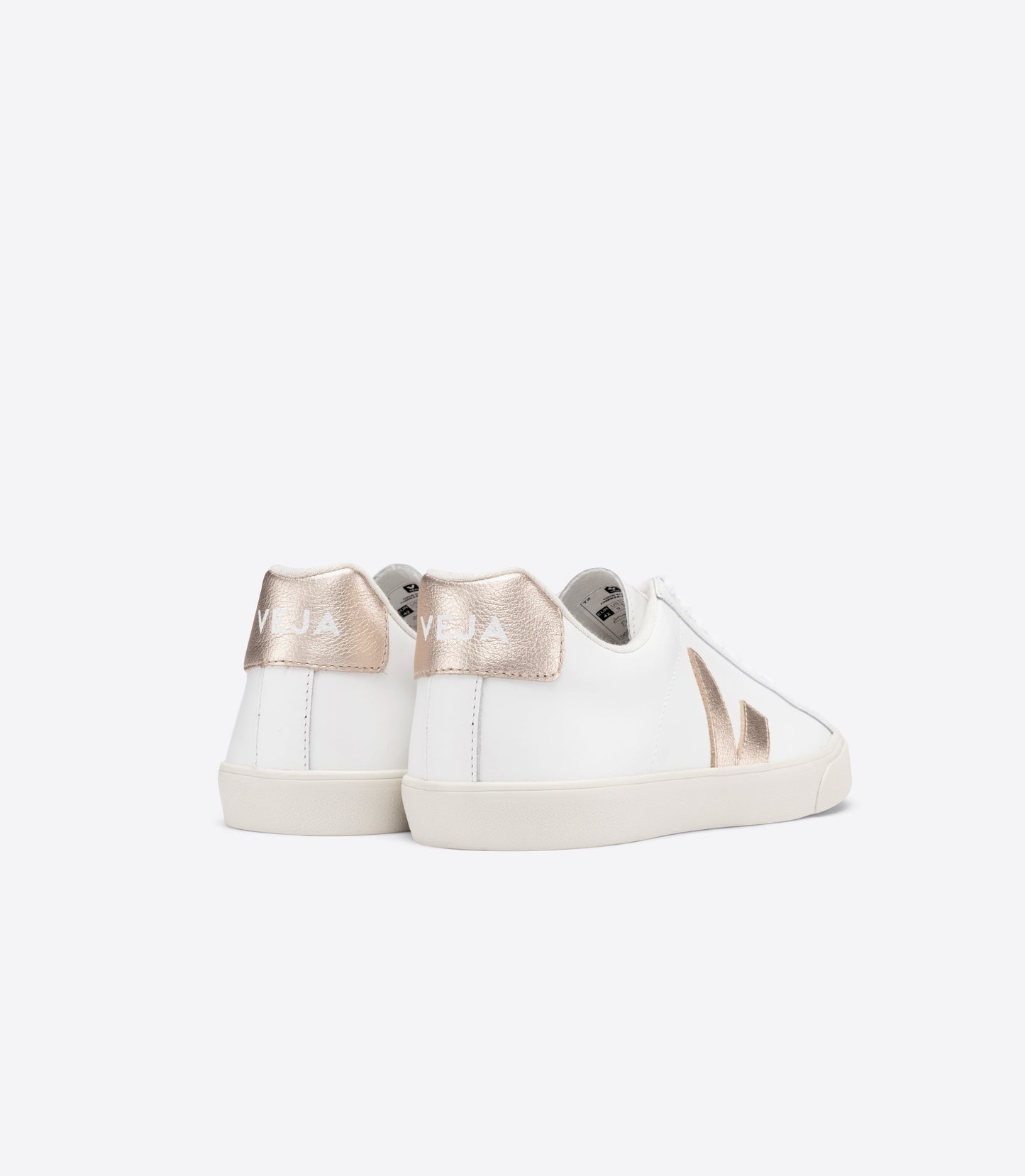 Baskets en cuir certifié | blanc et doré "esplar logo extra white platine"