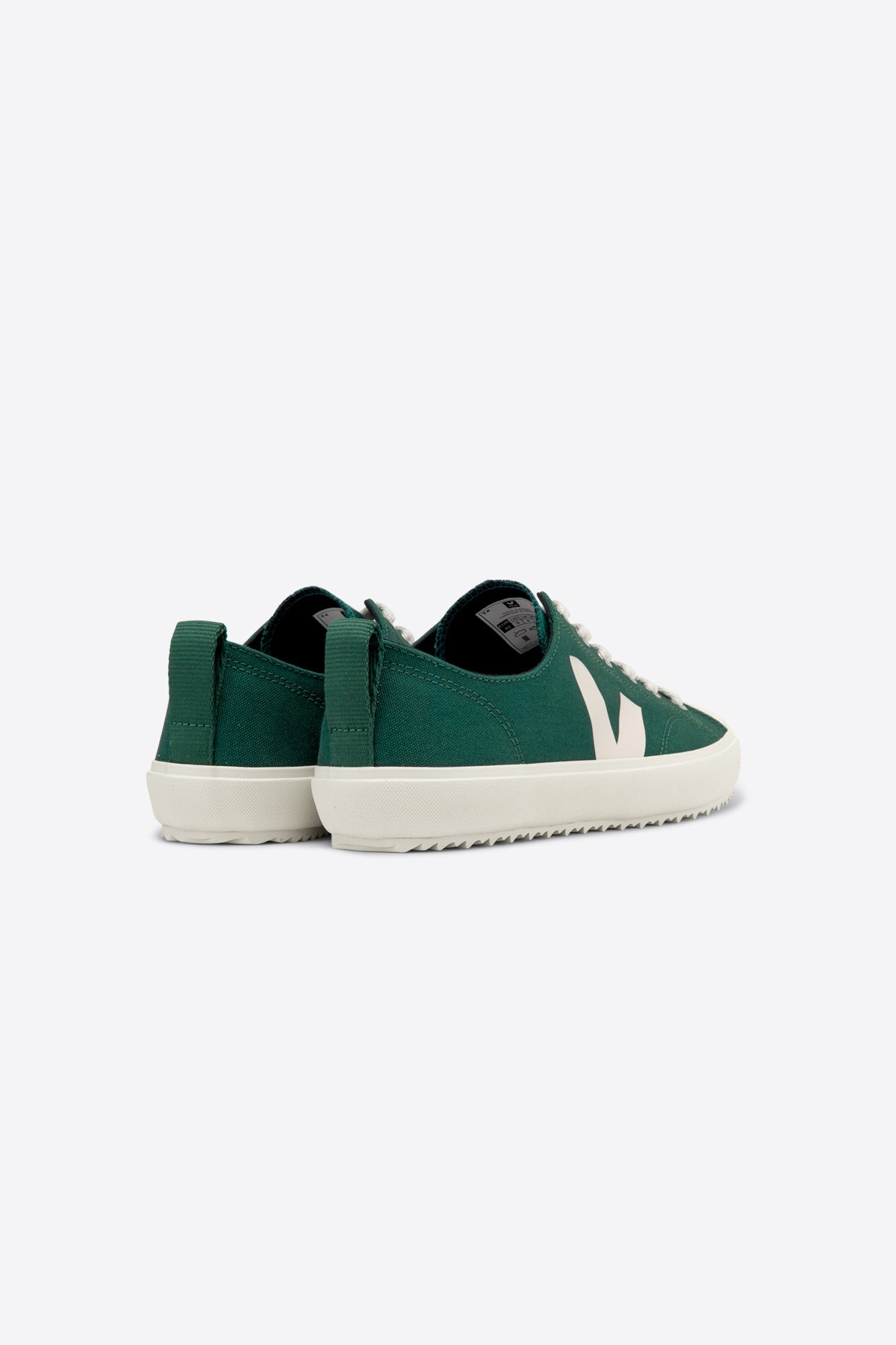 Baskets en coton bio | vert et blanc "nova canvas poker pierre"