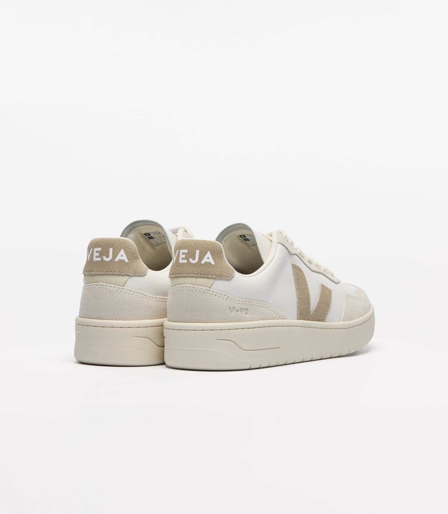 Baskets en cuir | beige et blanc "v-90 - white_taupe"