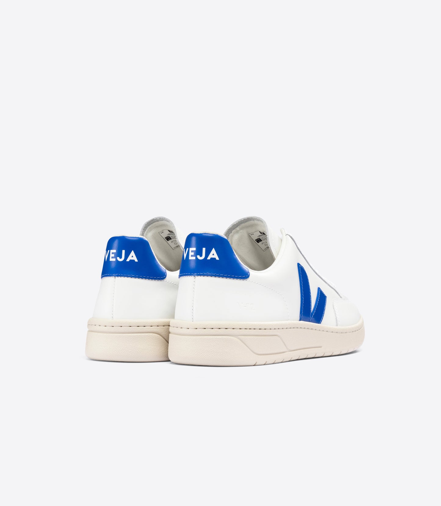 Baskets en cuir certifié | blanc et bleu "v-12 leather extra white paros"