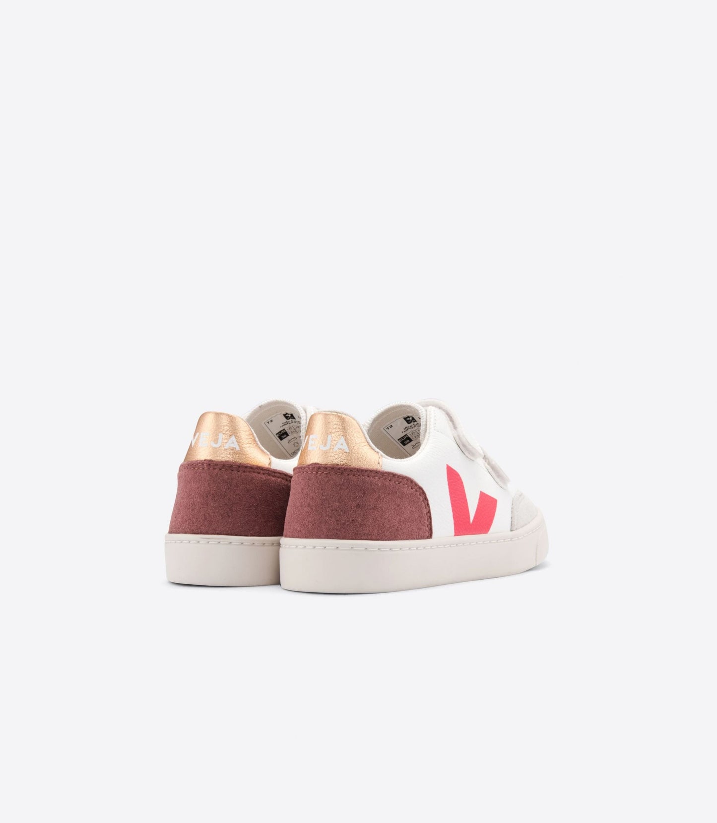 Baskets enfant v-12 chromefree leather white multico dried petal