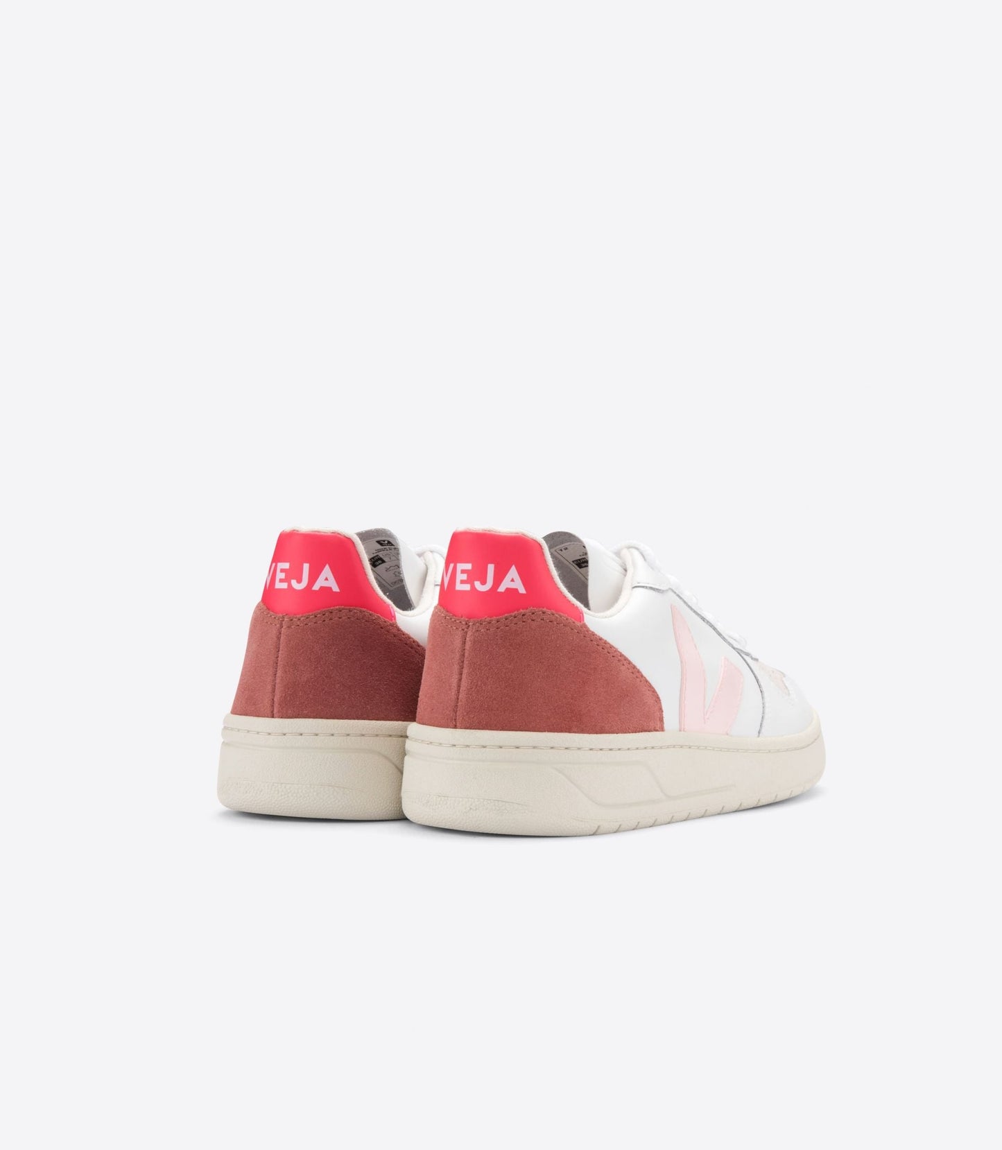 Baskets v-10 leather extra-white petale rose fluo