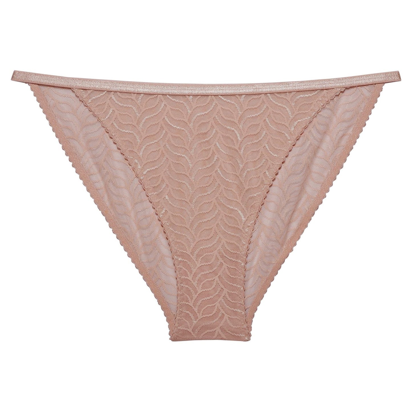 Culotte en dentelle rose poudré en polyamide recyclé - Vivi