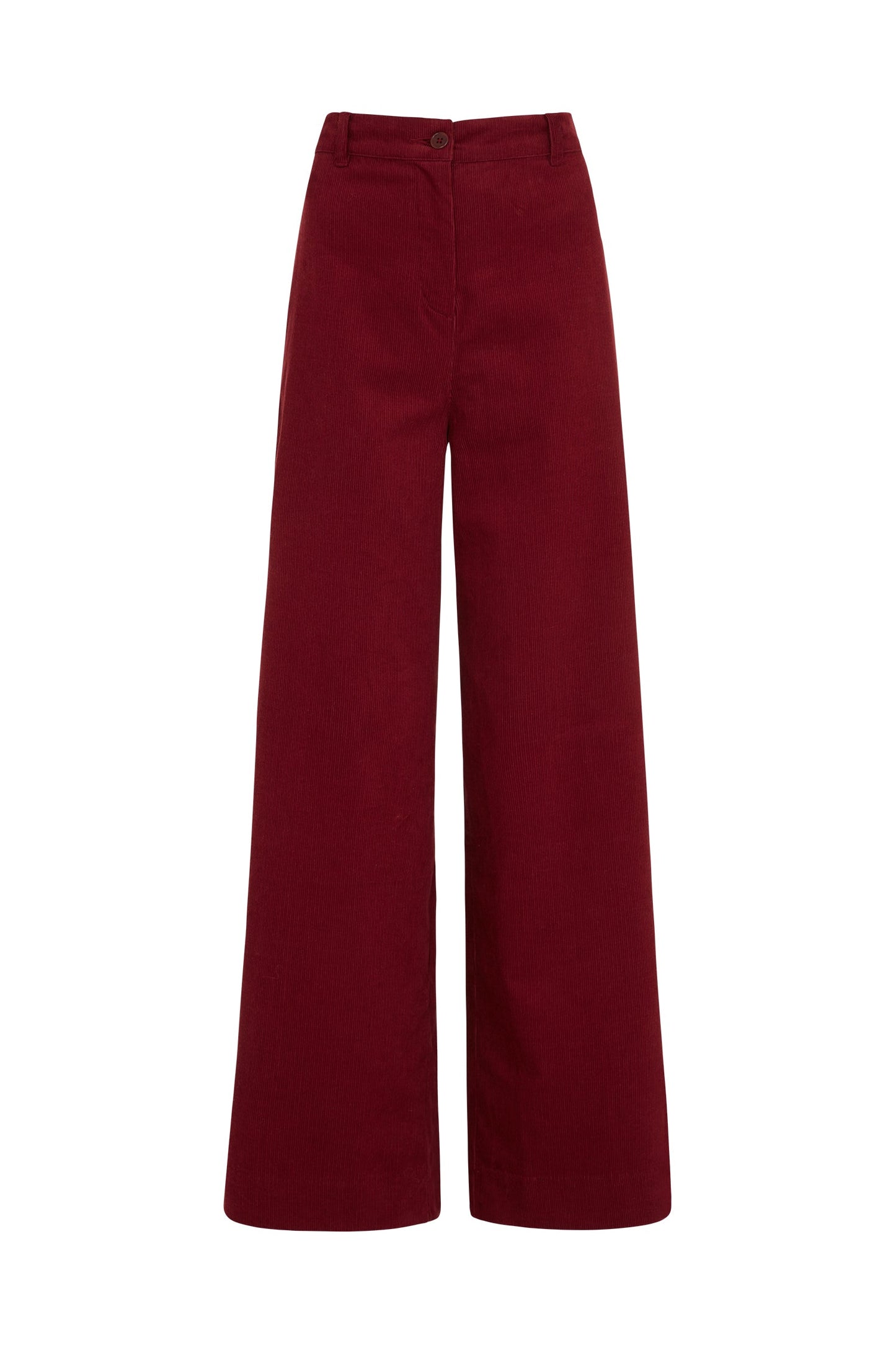 Pantalon large rouge velours en coton bio - noelle