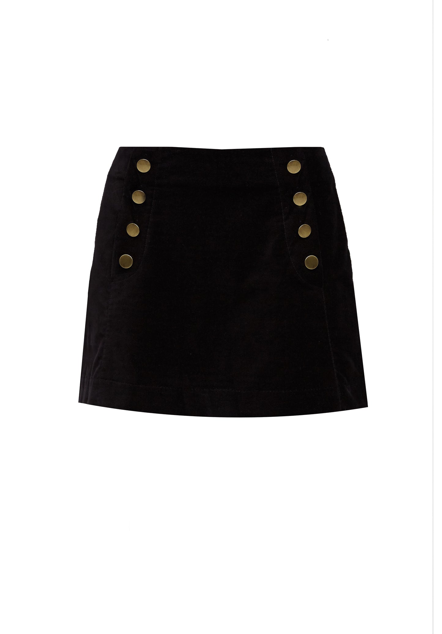 Jupe noire velours en coton bio - layla