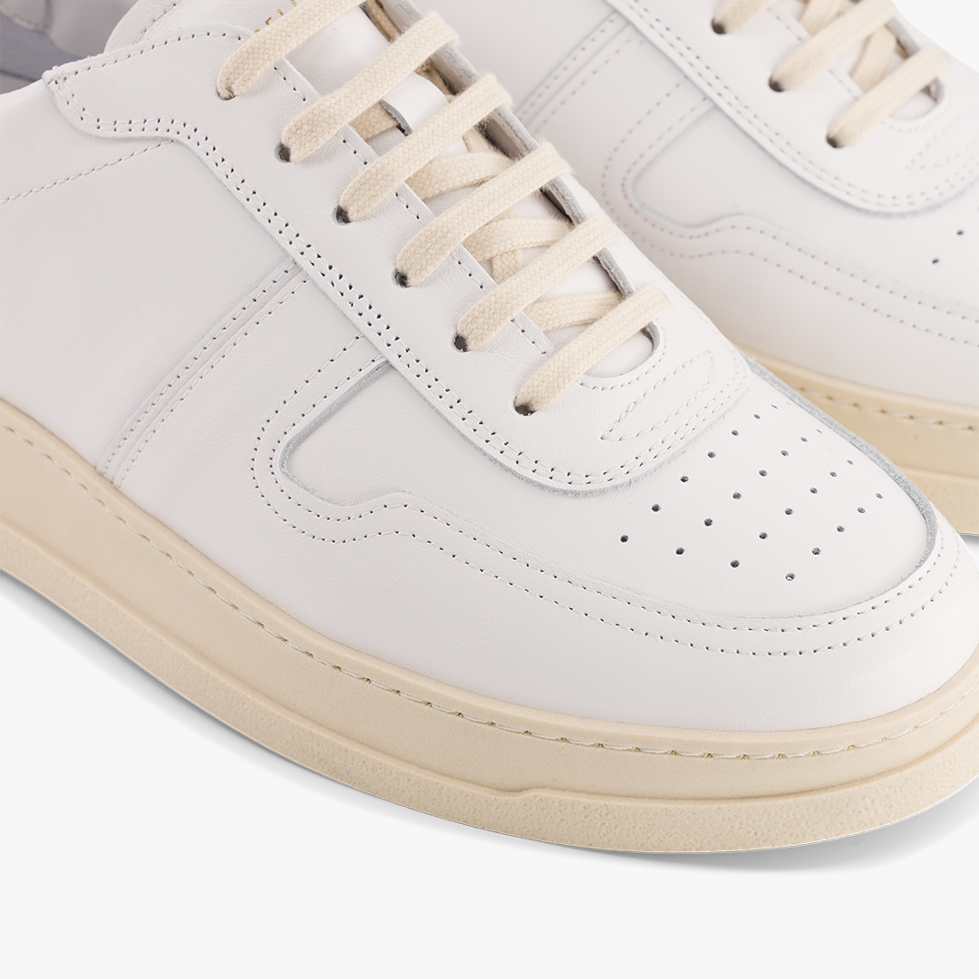 Baskets blanches en cuir certifié - b5 white