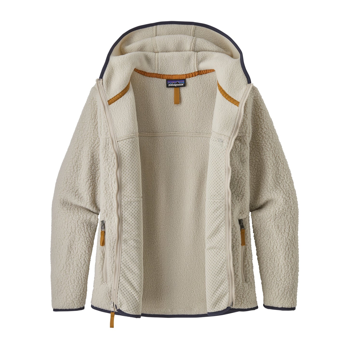 Polaire à capuche zippée en matière recyclée | écru "w's retro pile hoody pelican"