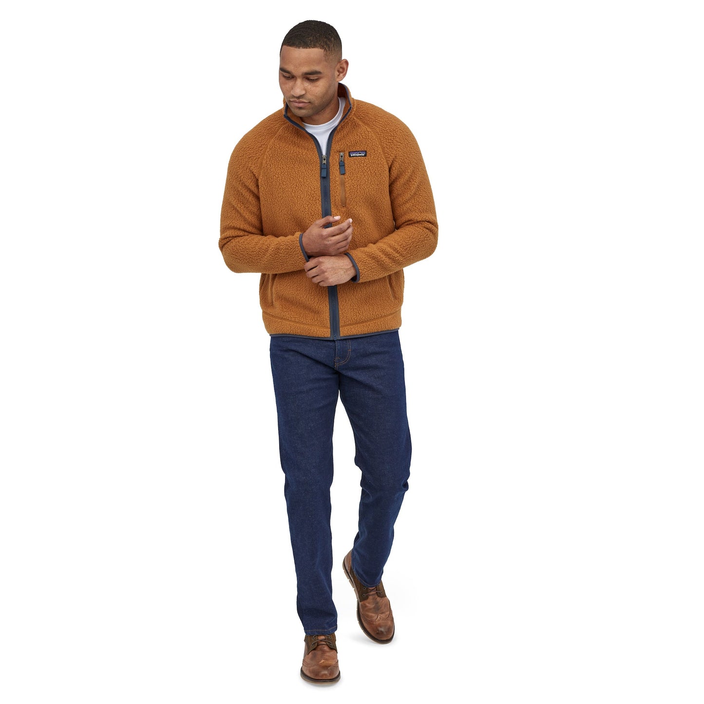 Veste polaire zippée en matière recyclée | marron "retro pile bear brown"