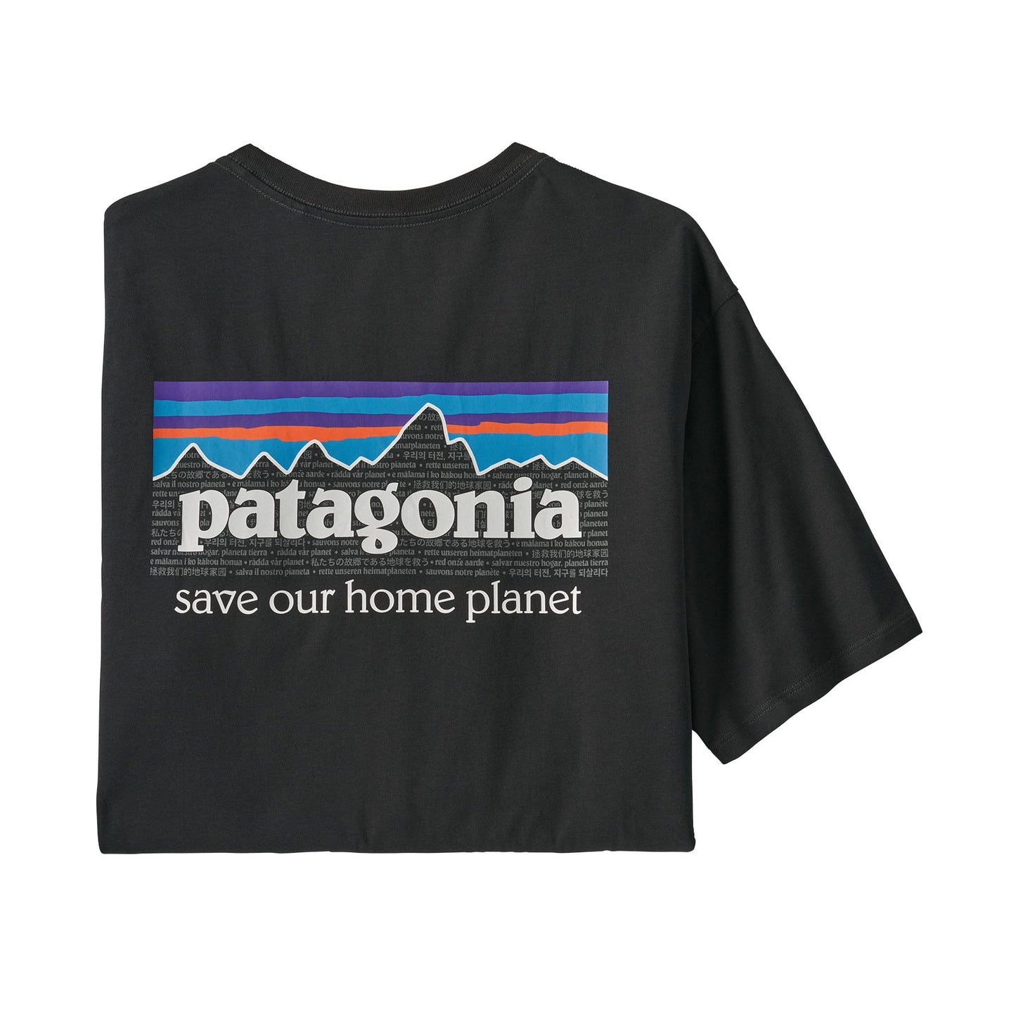 T-shirt noir imprimé en coton - P-6 Mission Regenerative Organic Pilot Cotton ink black