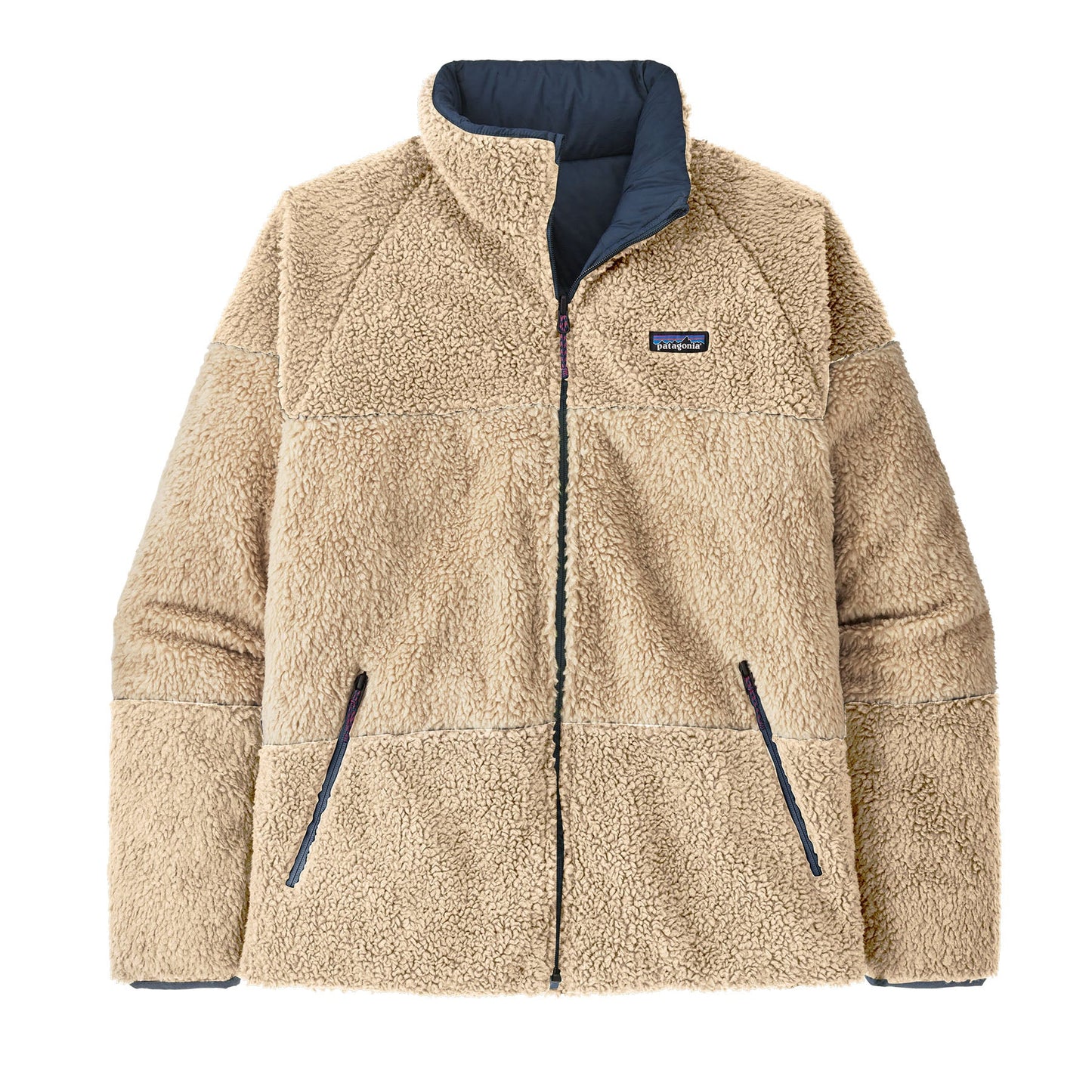 Doudoune réversible polaire en recyclé | marine écru "m's reversible silent down jkt new navy"