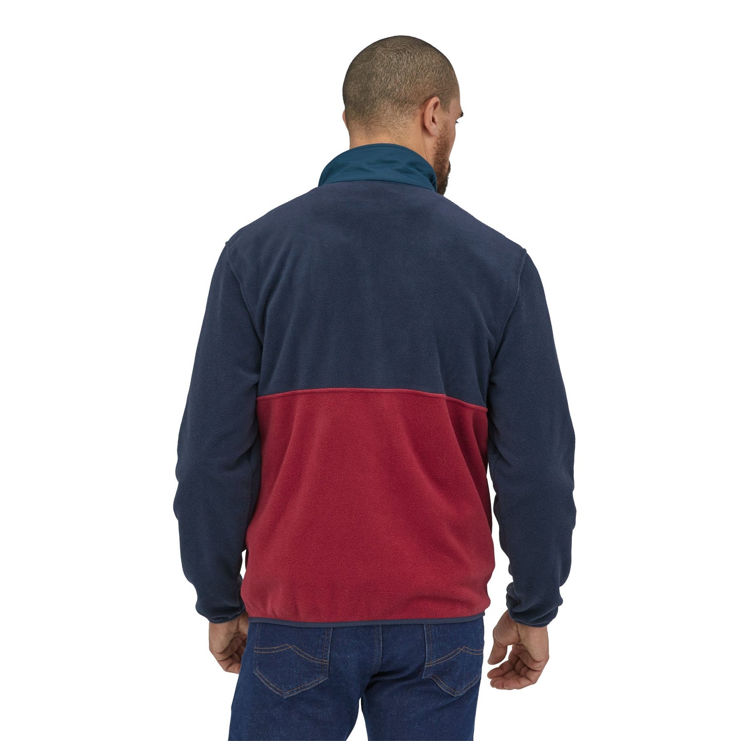 Polaire col zippé en recyclé | Tricolore "microdini 1/2 zip p/o wax red"