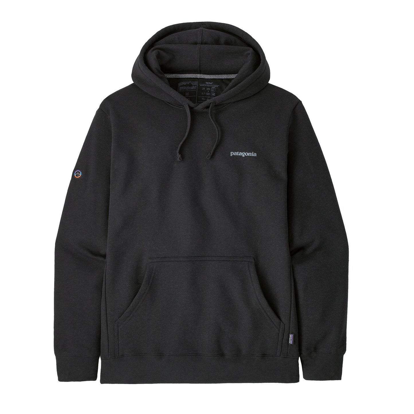 Sweat à capuche en matières recyclées | Noir "fitz roy icon uprisal hoody ink black"