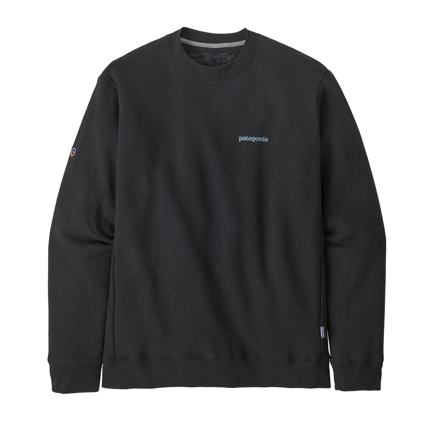 Sweat en matières recyclées | Noir "fitz roy icon uprisal crew ink black"
