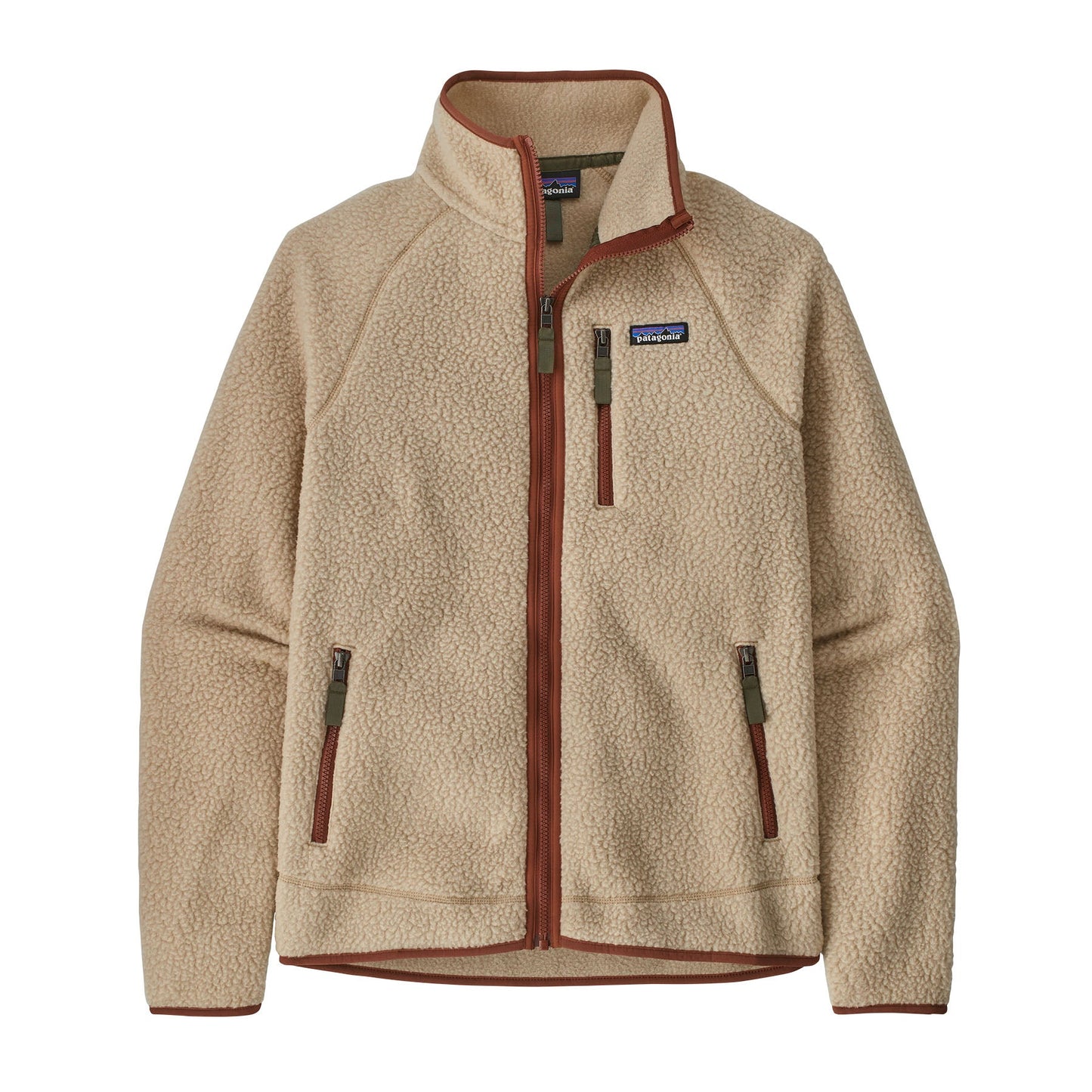 Veste polaire zippée en matière recyclée | beige "retro pile jkt el cap khaki w/sisu brown"