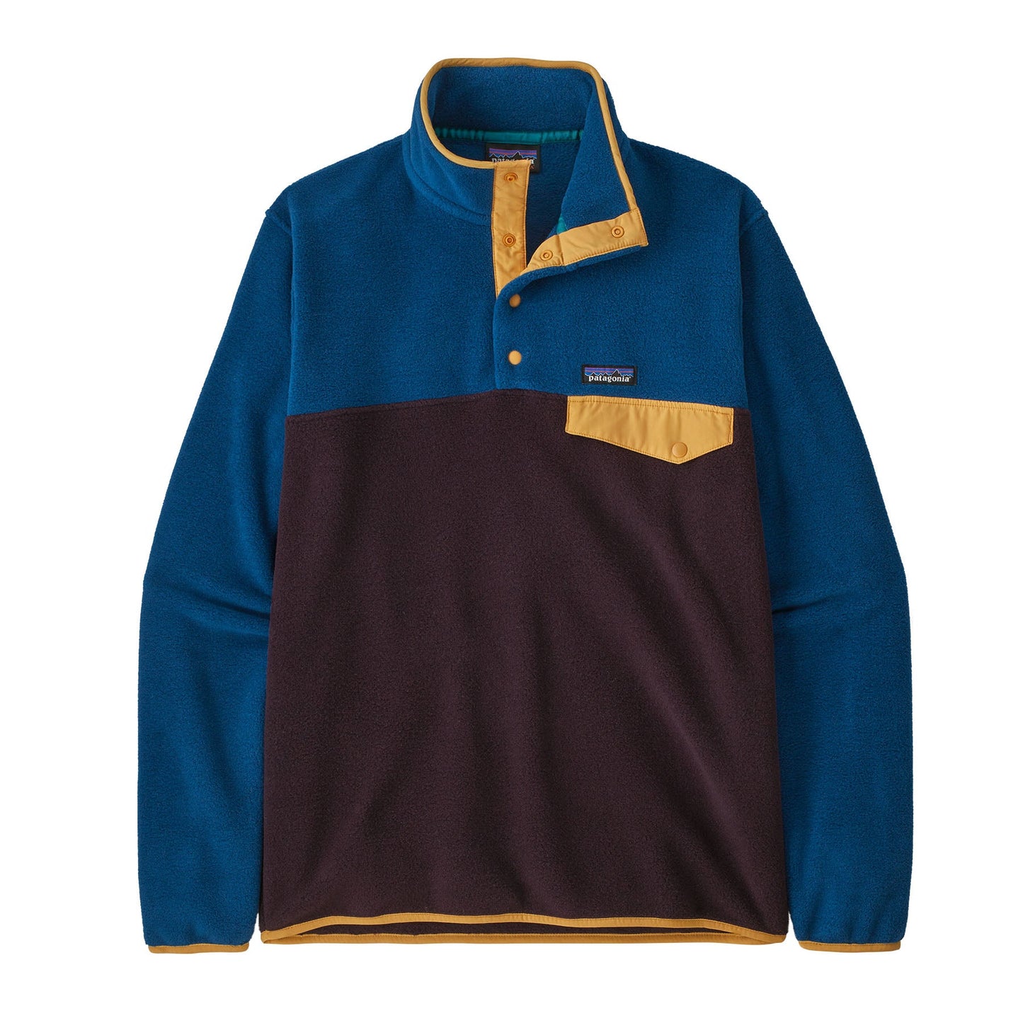 Polaire col boutonné en recyclé | Multicolore "synch snap-t p/o obsidian plum"