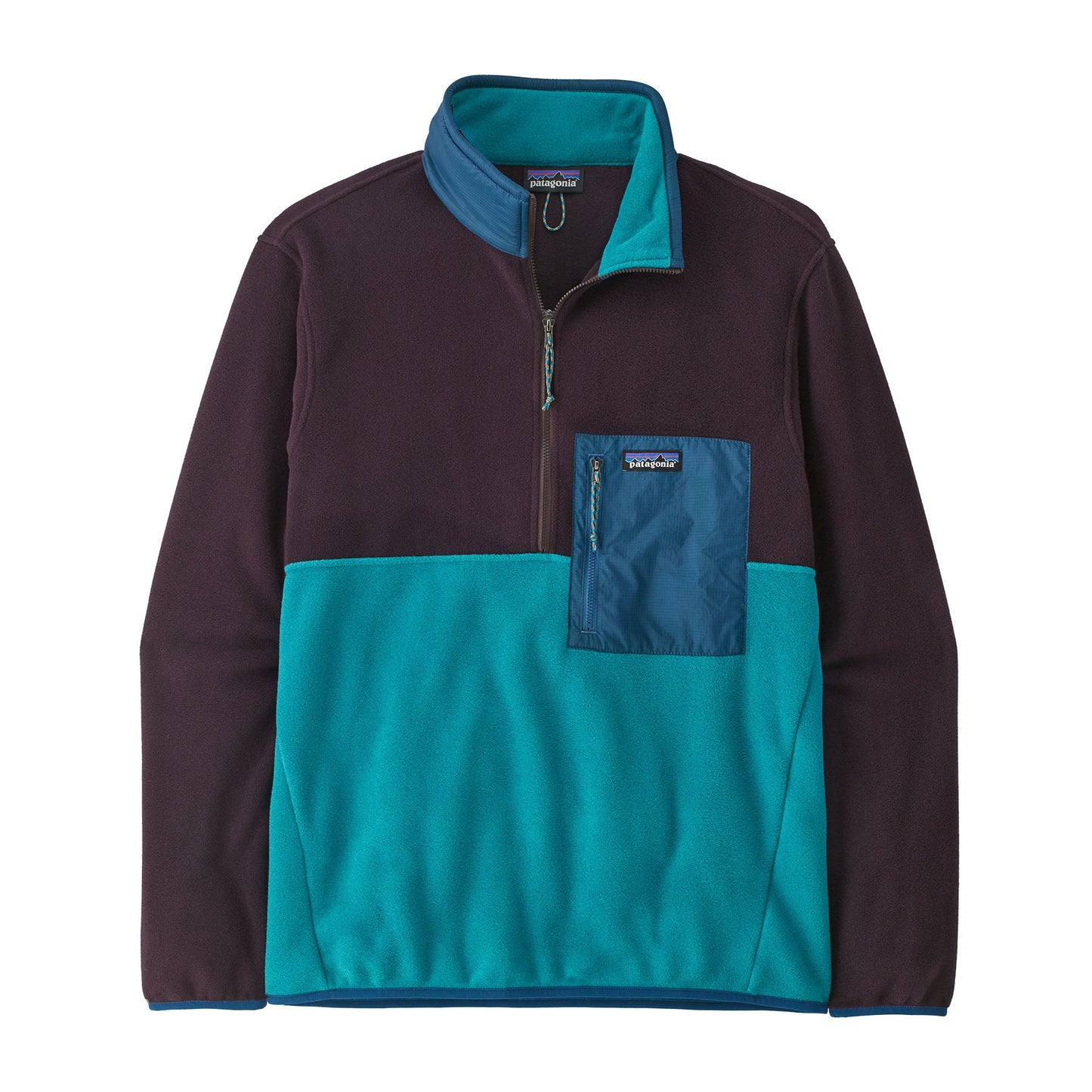 Polaire col zippé en recyclé | Tricolore "microdini 1/2 zip p/o belay blue"
